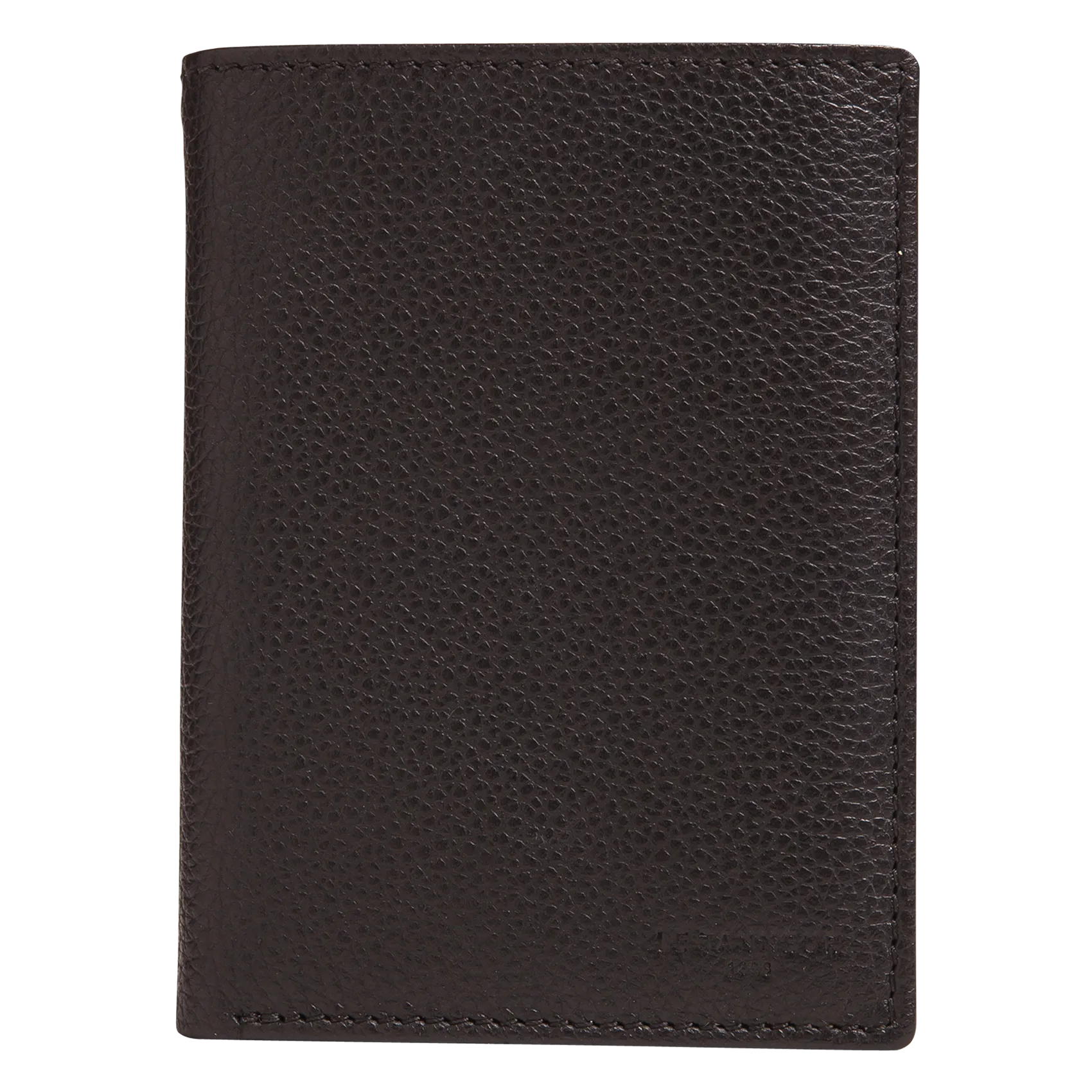 Brieftasche aus genarbtem Vachetteleder mit Reißverschluss Schwarz CHARLES