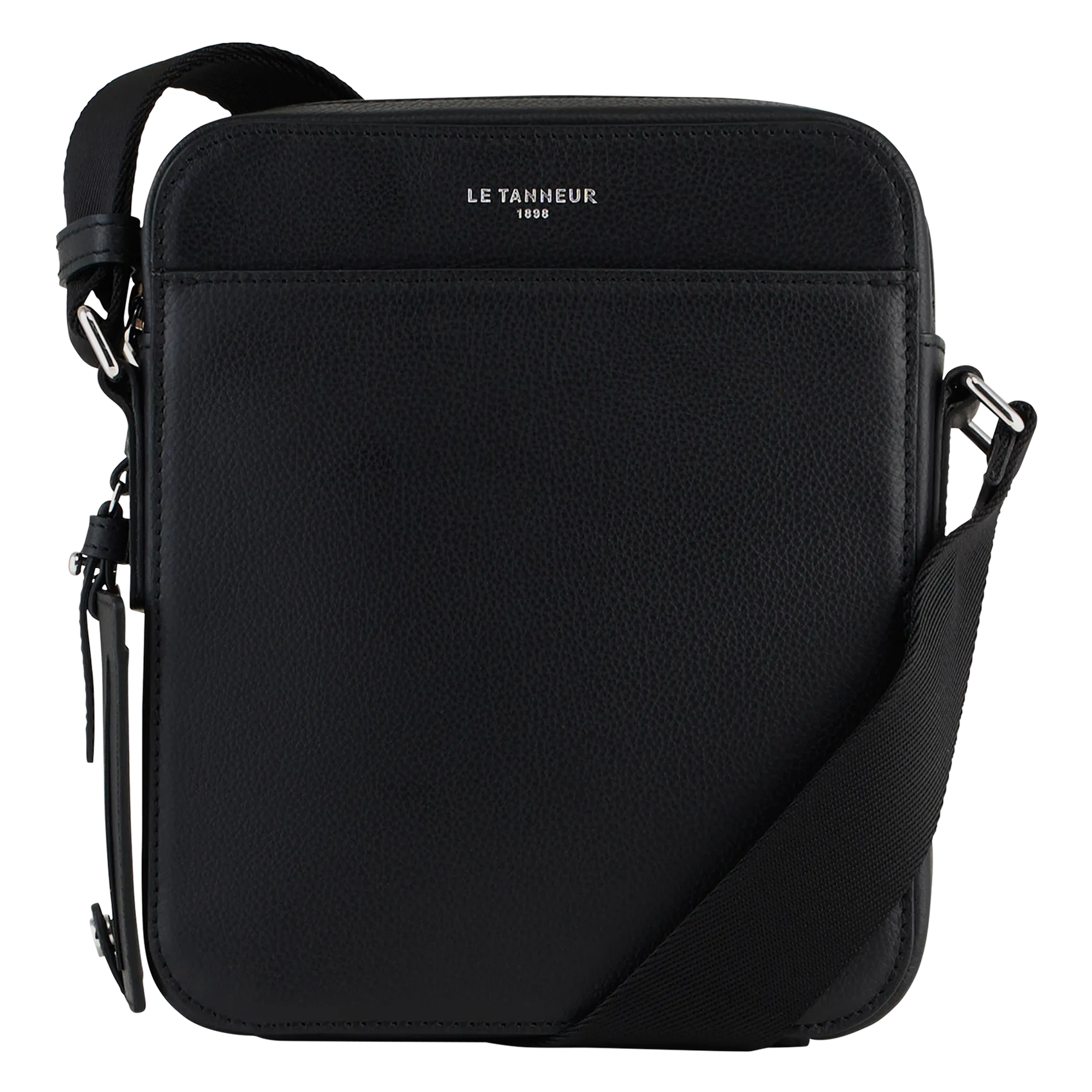 Schultertasche aus genarbtem Leder Schwarz EMILE