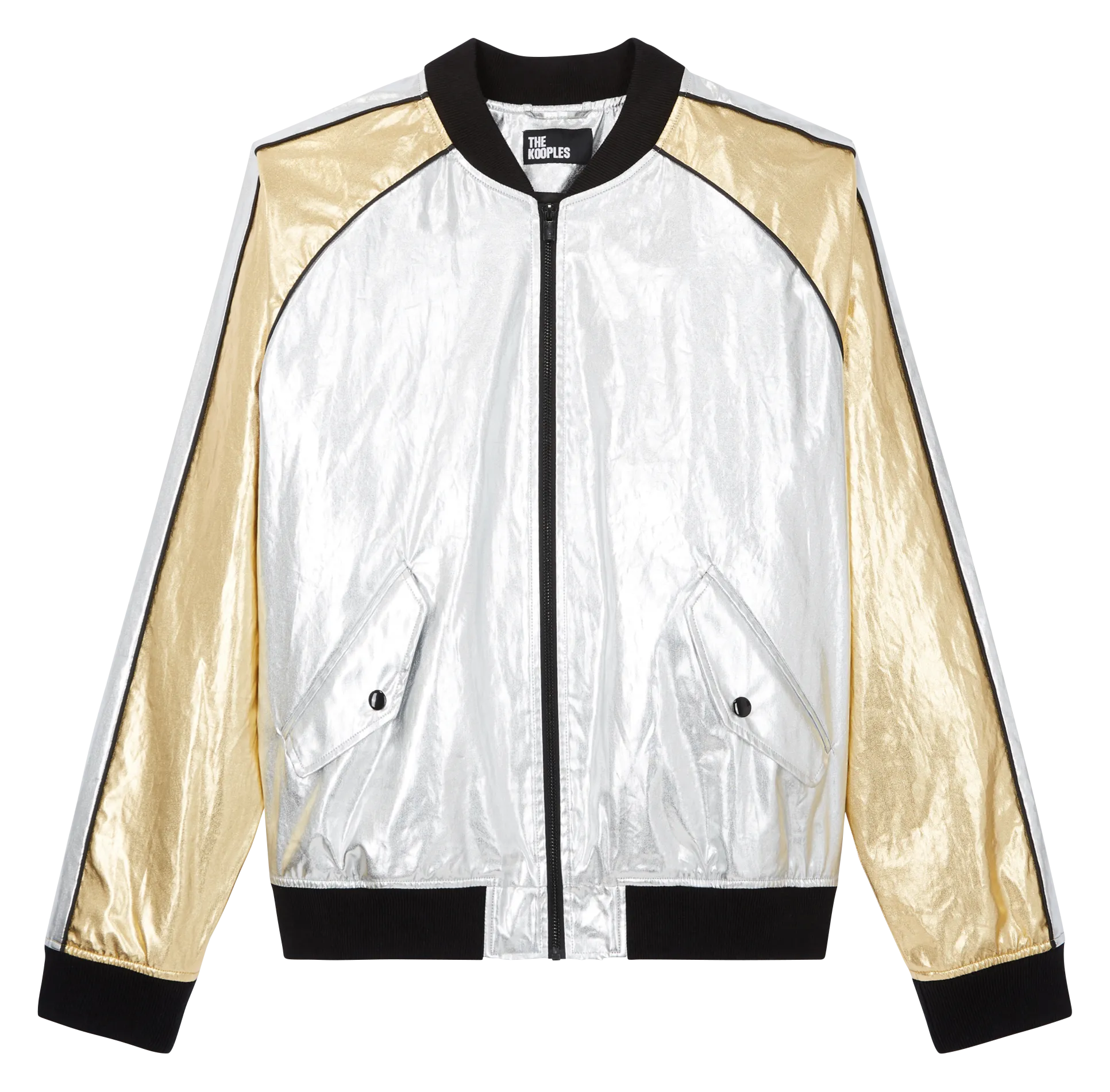 Baumwollblouson mit Stehkragen Silber