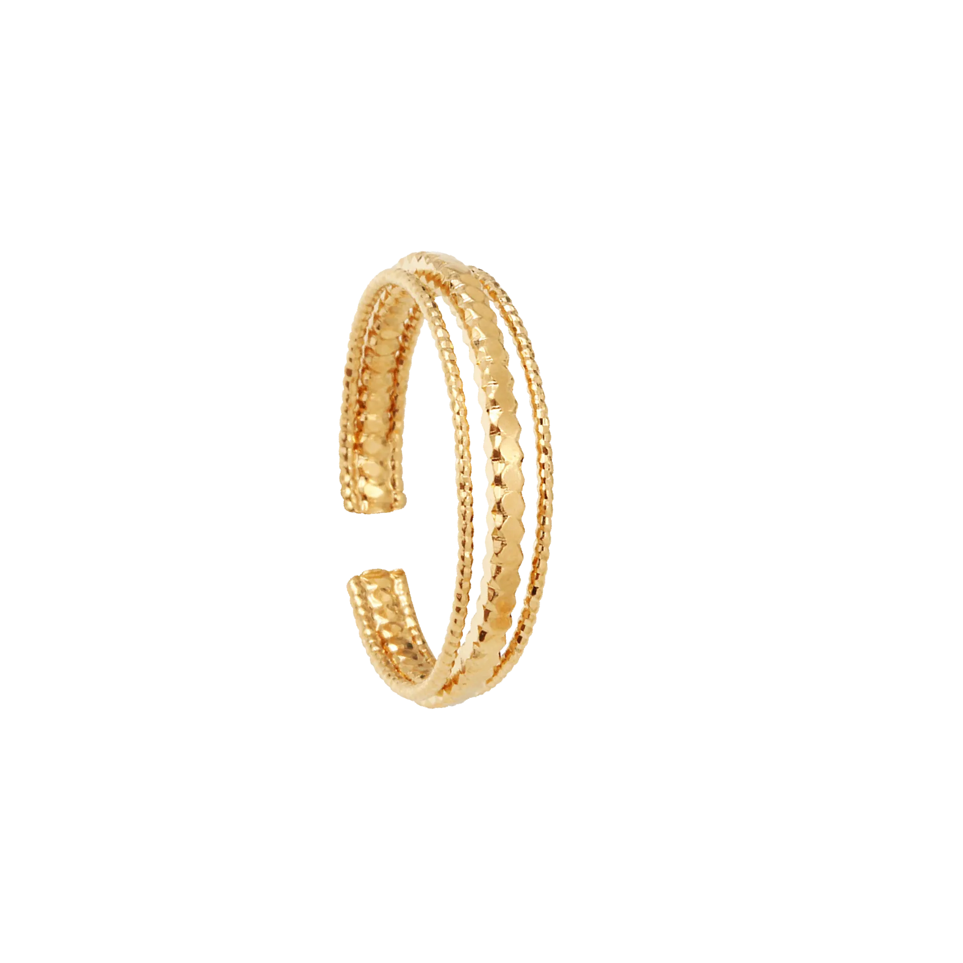 Aufwendig gearbeiteter, verstellbarer Messingring Golden N02