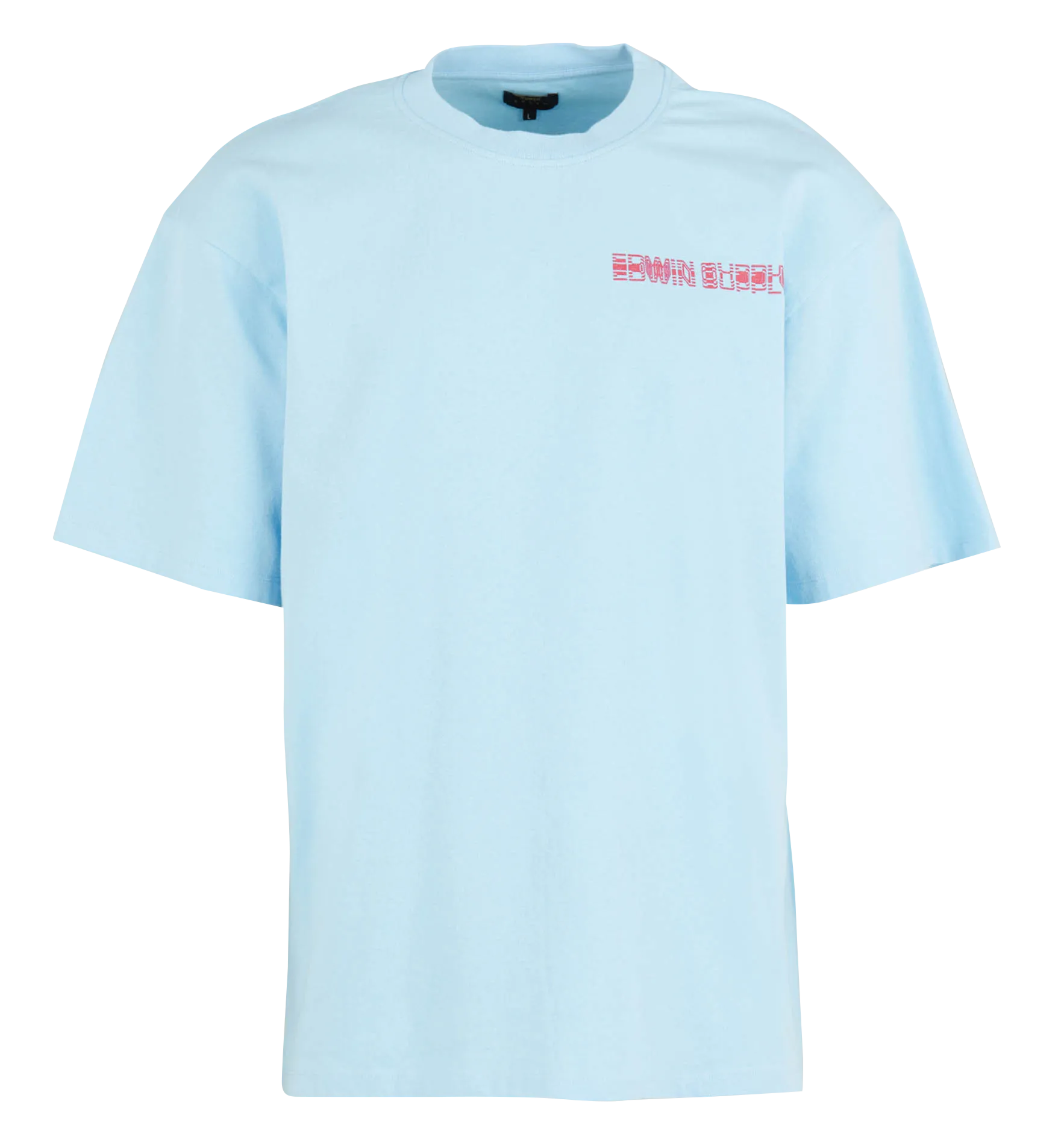 Edwin x Robert Beatty - Rundhals-T-Shirt aus Baumwolle mit Siebdruck, Loose-Fit Blau