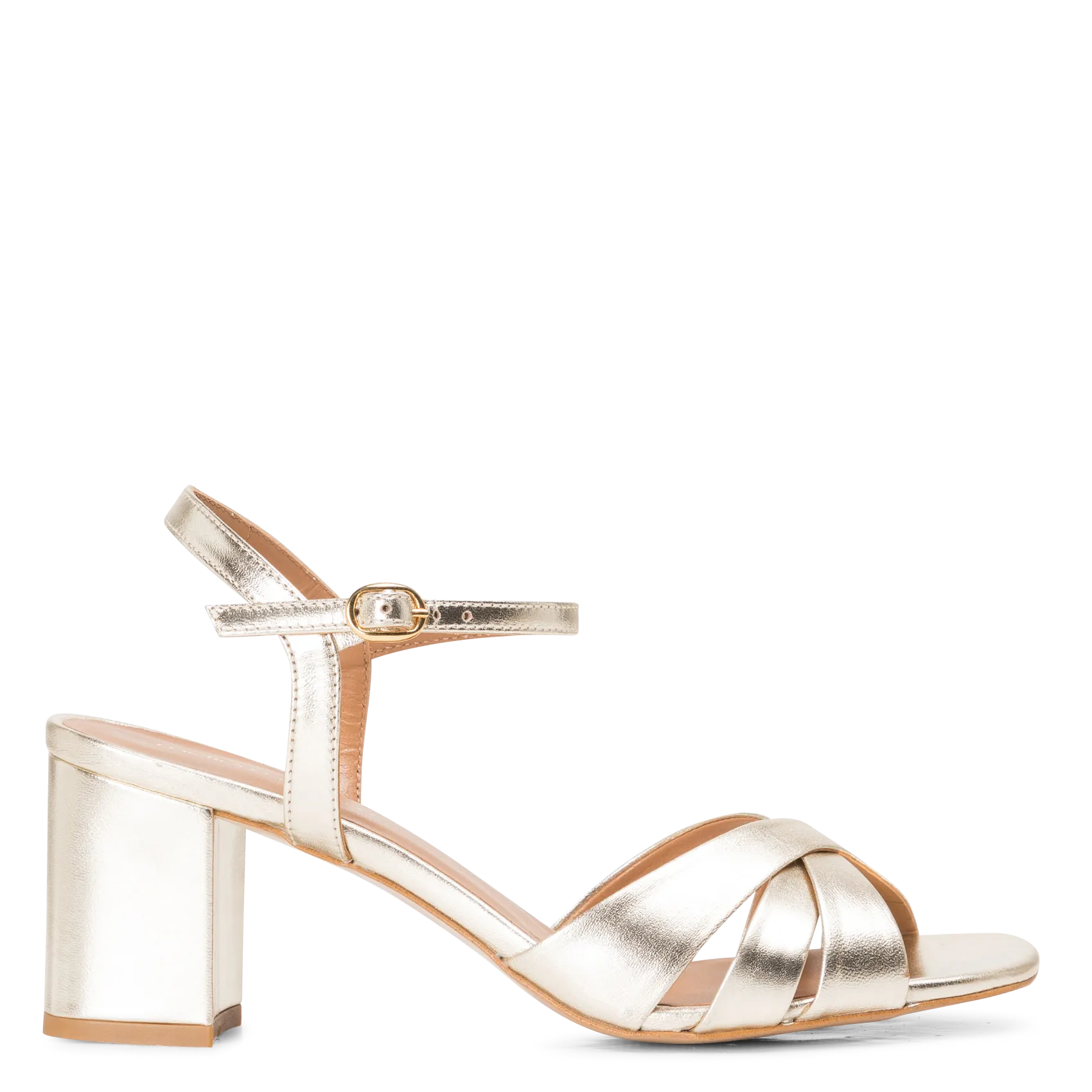 Hohe Ledersandalen Golden EMANUELA