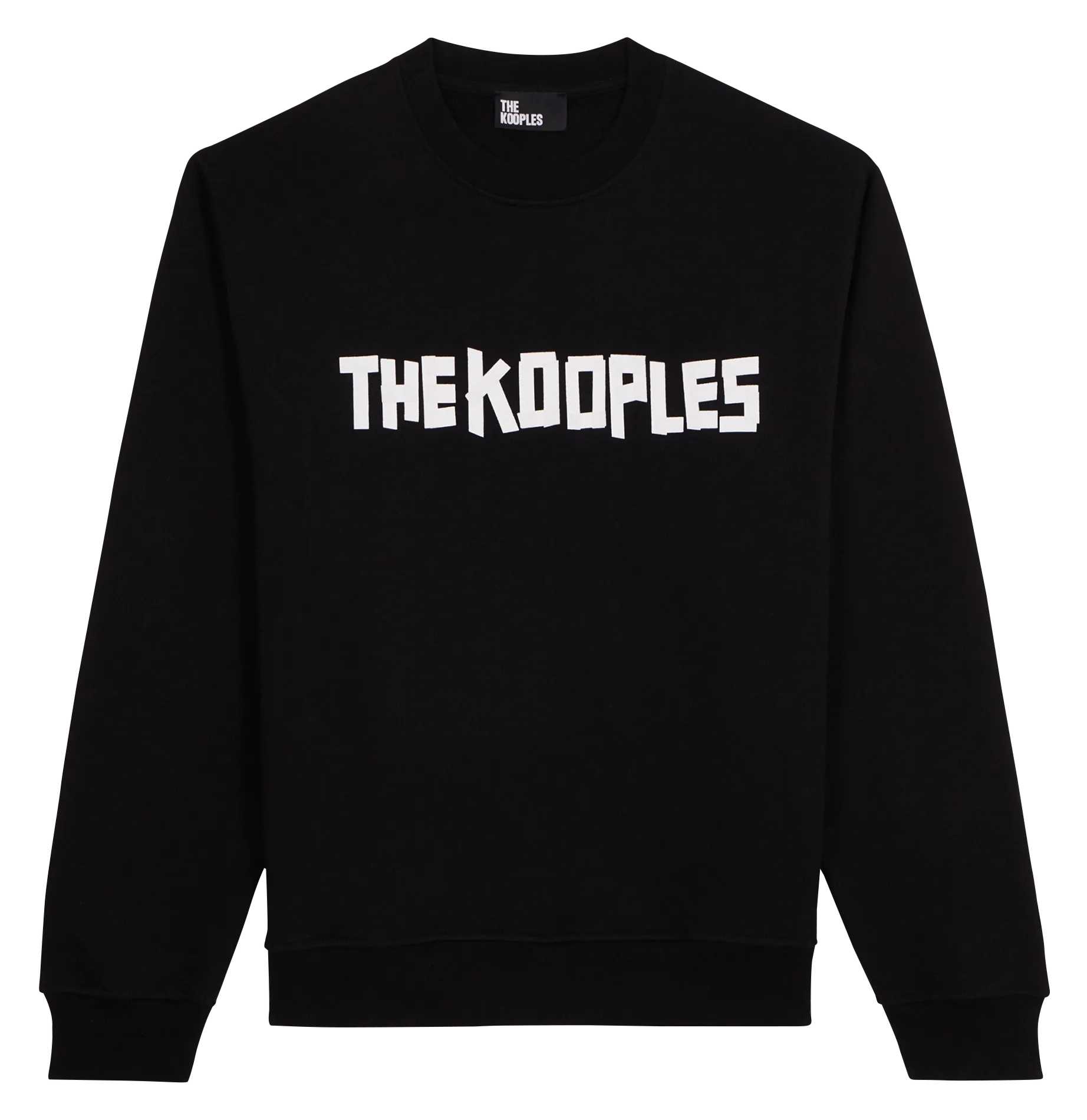 Bedrucktes Rundhals-Sweatshirt aus Baumwolle Schwarz