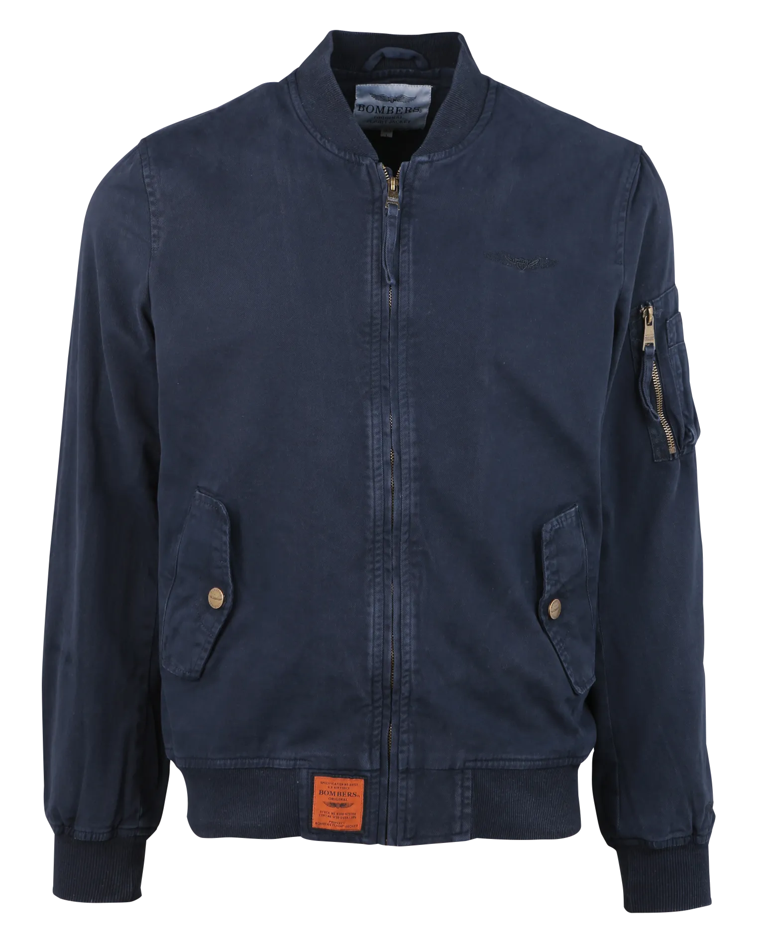 Gerade geschnittene Bomberjacke aus Baumwolle Blau MAC