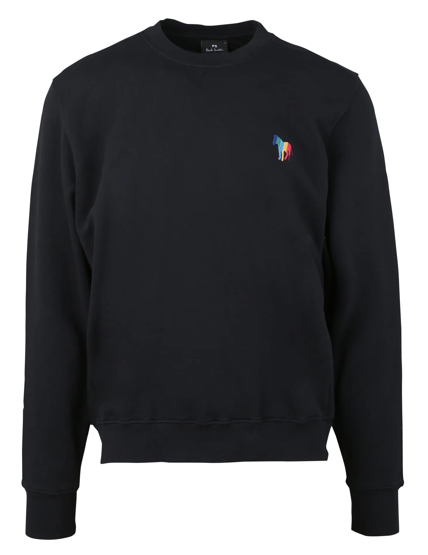 Rundhals-Sweatshirt aus Baumwolle mit Stickerei Schwarz