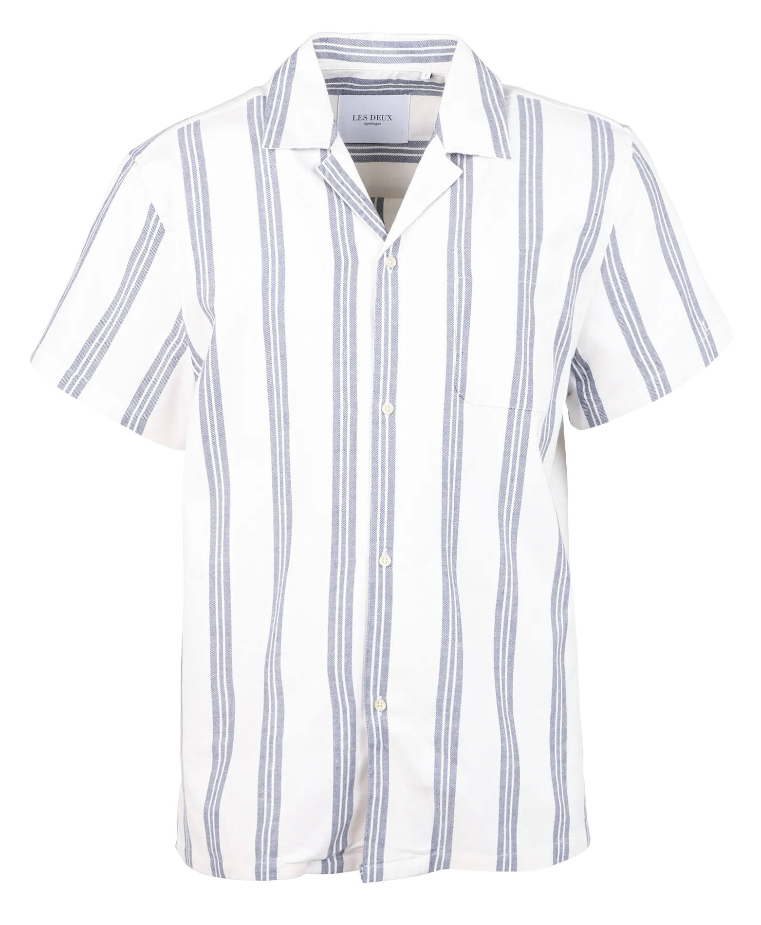 Weites Hemd mit Streifen aus Baumwolle Weiss