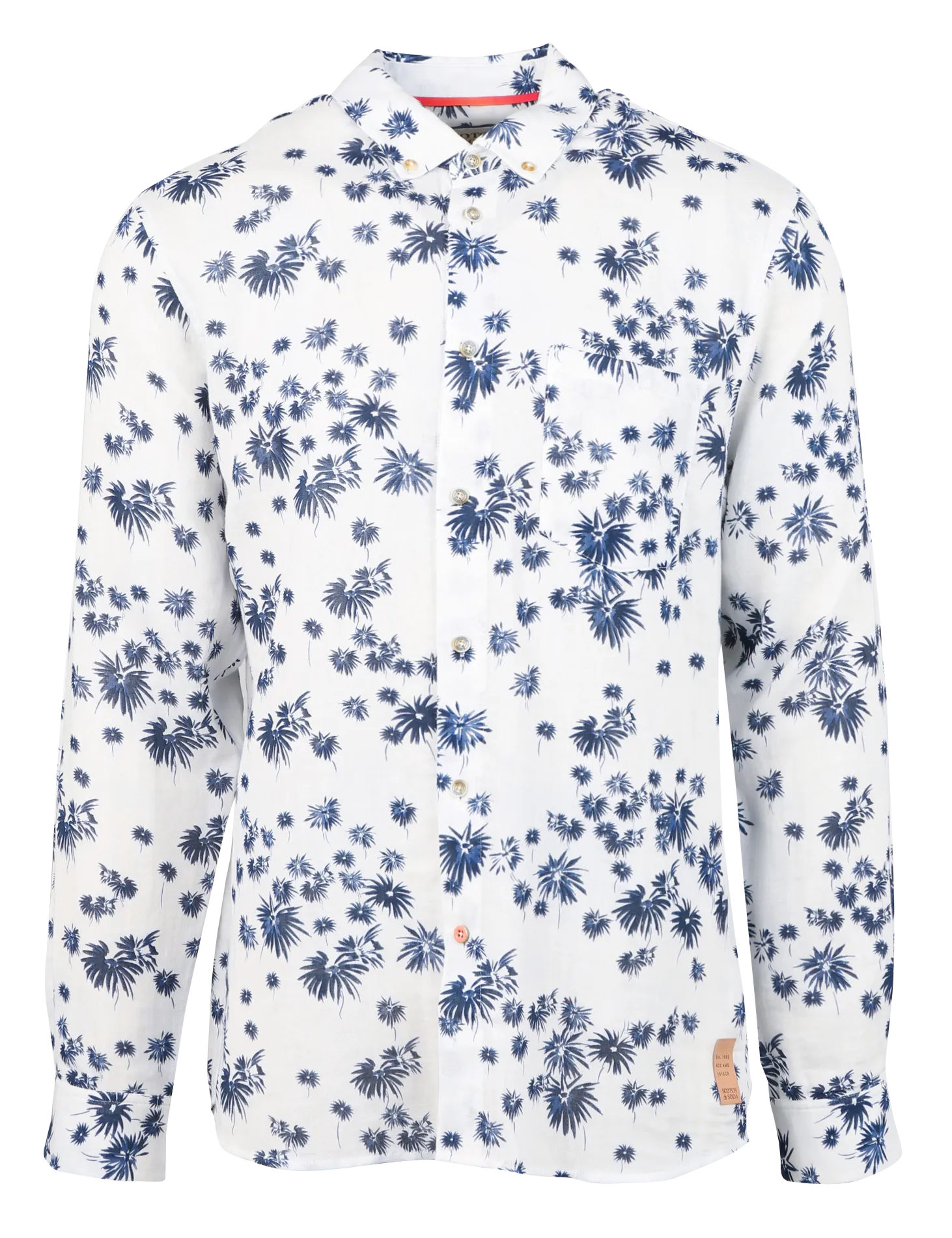 Bedrucktes Hemd aus Bio-Baumwolle Weiss