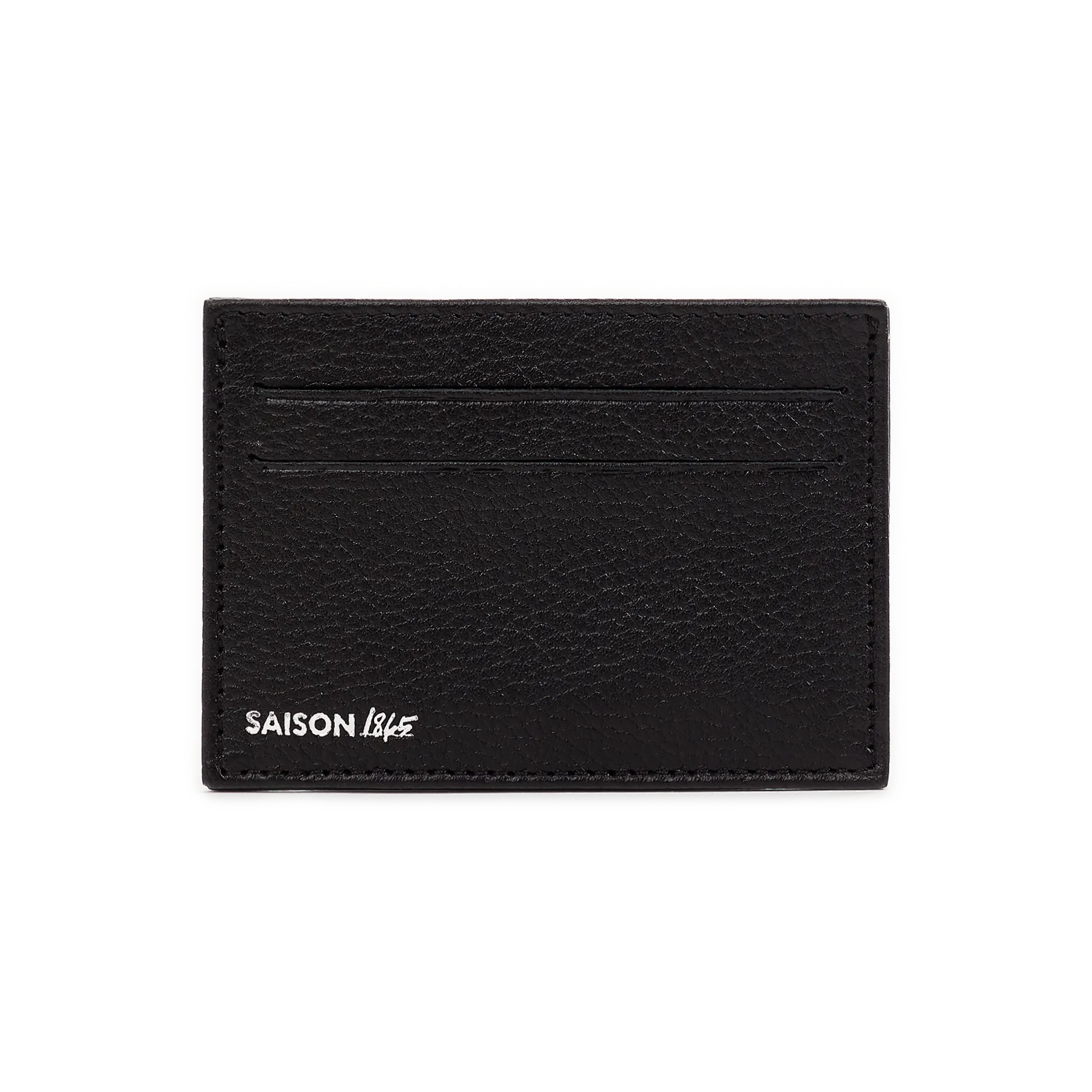 Kartenetui aus genarbtem Leder Schwarz