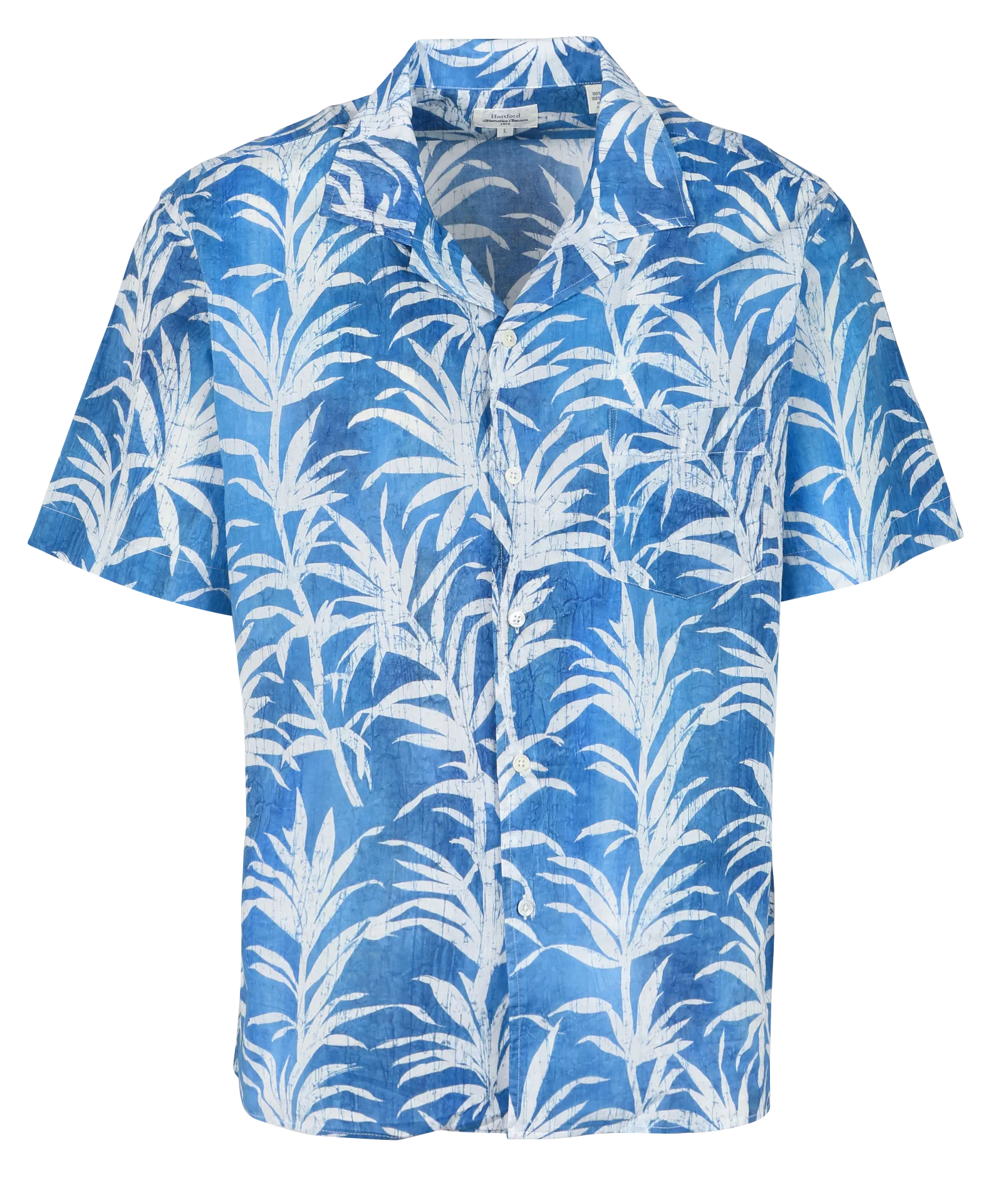 Weites Baumwollhemd mit klassischem Kragen Blau