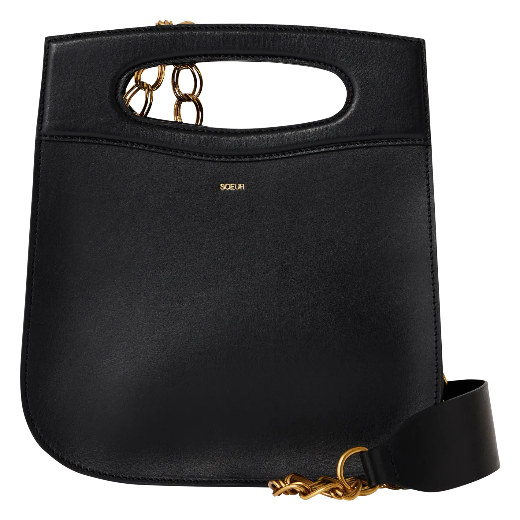 Umhängetasche aus Vachetteleder Schwarz CHERI