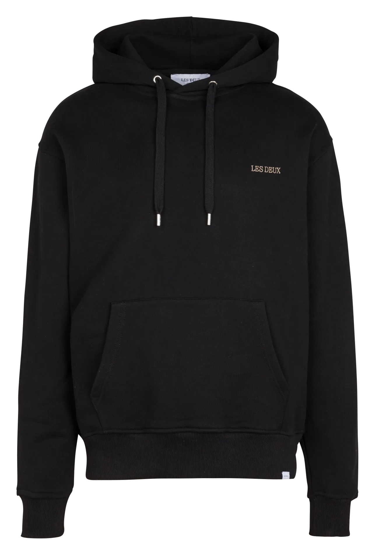 Besticktes Kapuzensweatshirt aus Baumwolle, Loose Fit Schwarz