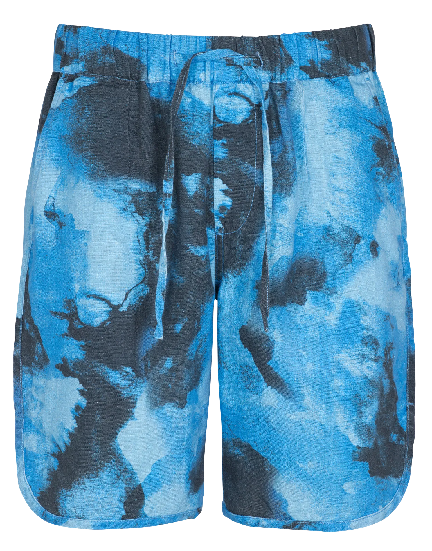 Gerade geschnittene Leinenshorts Mehrfarbig