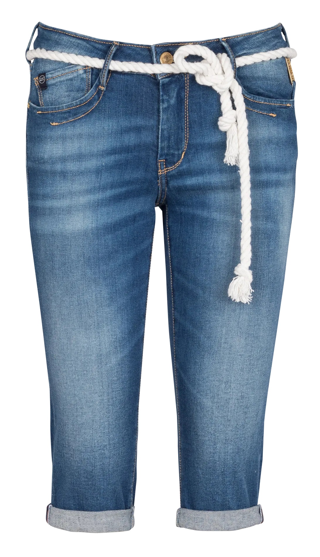 Korsarenhose aus Stretch-Denim Blau VALLON