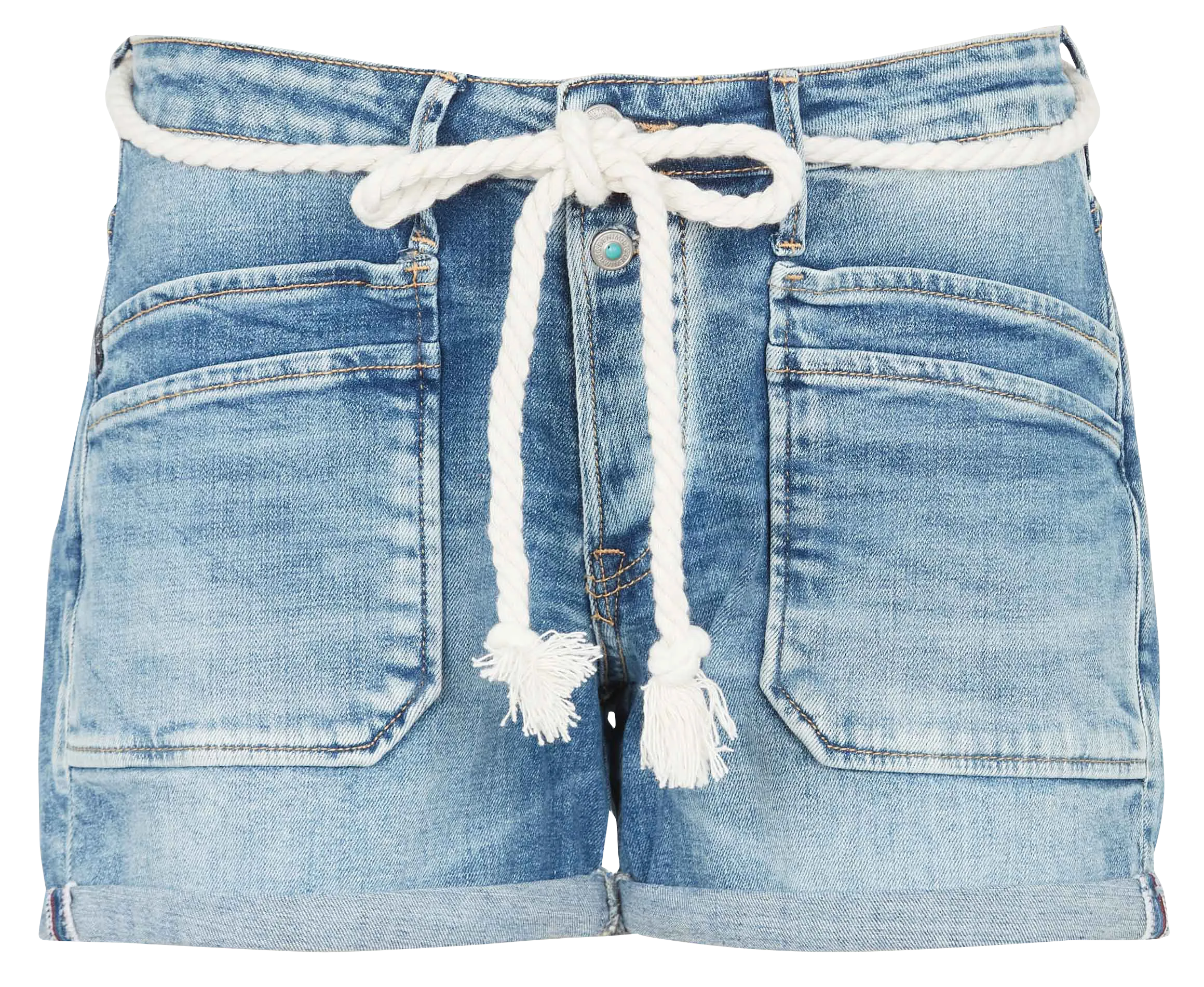 Jeansshorts mit Umschlag Blau MADRAGUE