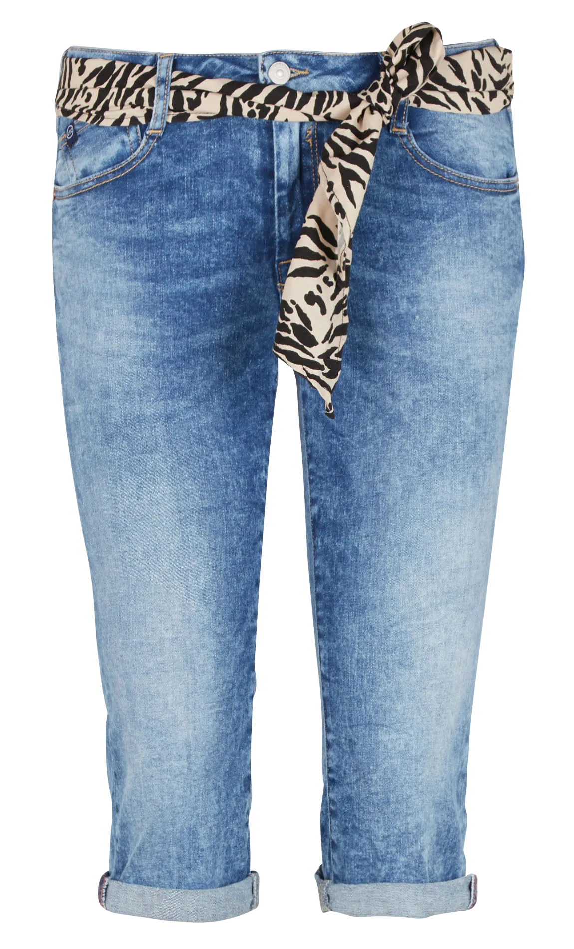 Capri-Jeans in Stone-Washed-Optik Blau ORIOL