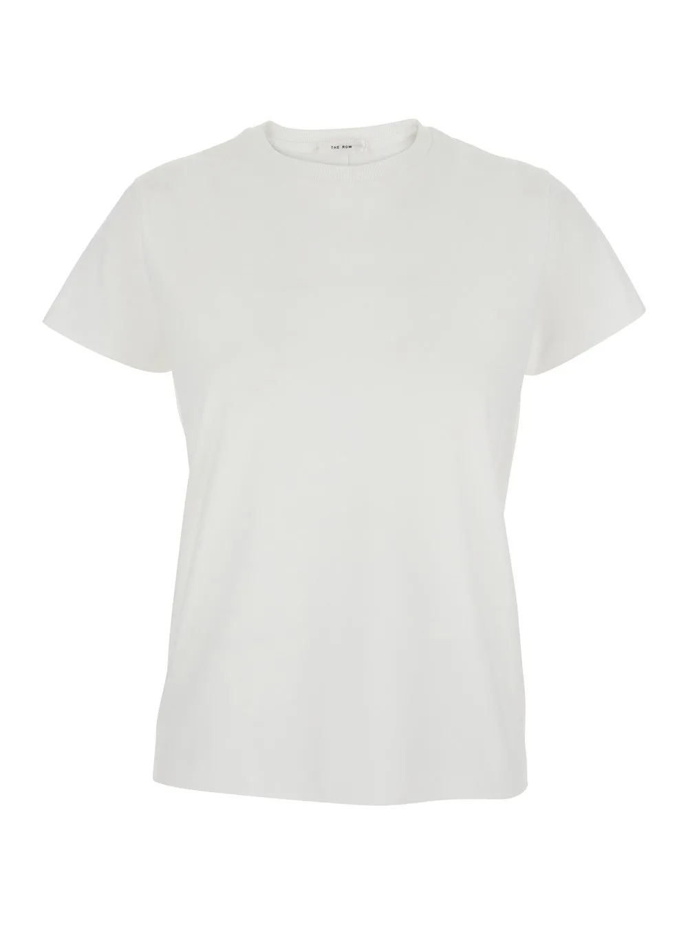 T-Shirt "Florine" für Damen aus Baumwolle in Weiß mit Rundhalsausschnitt, kurzen Ärmeln und gebürstetem Effekt