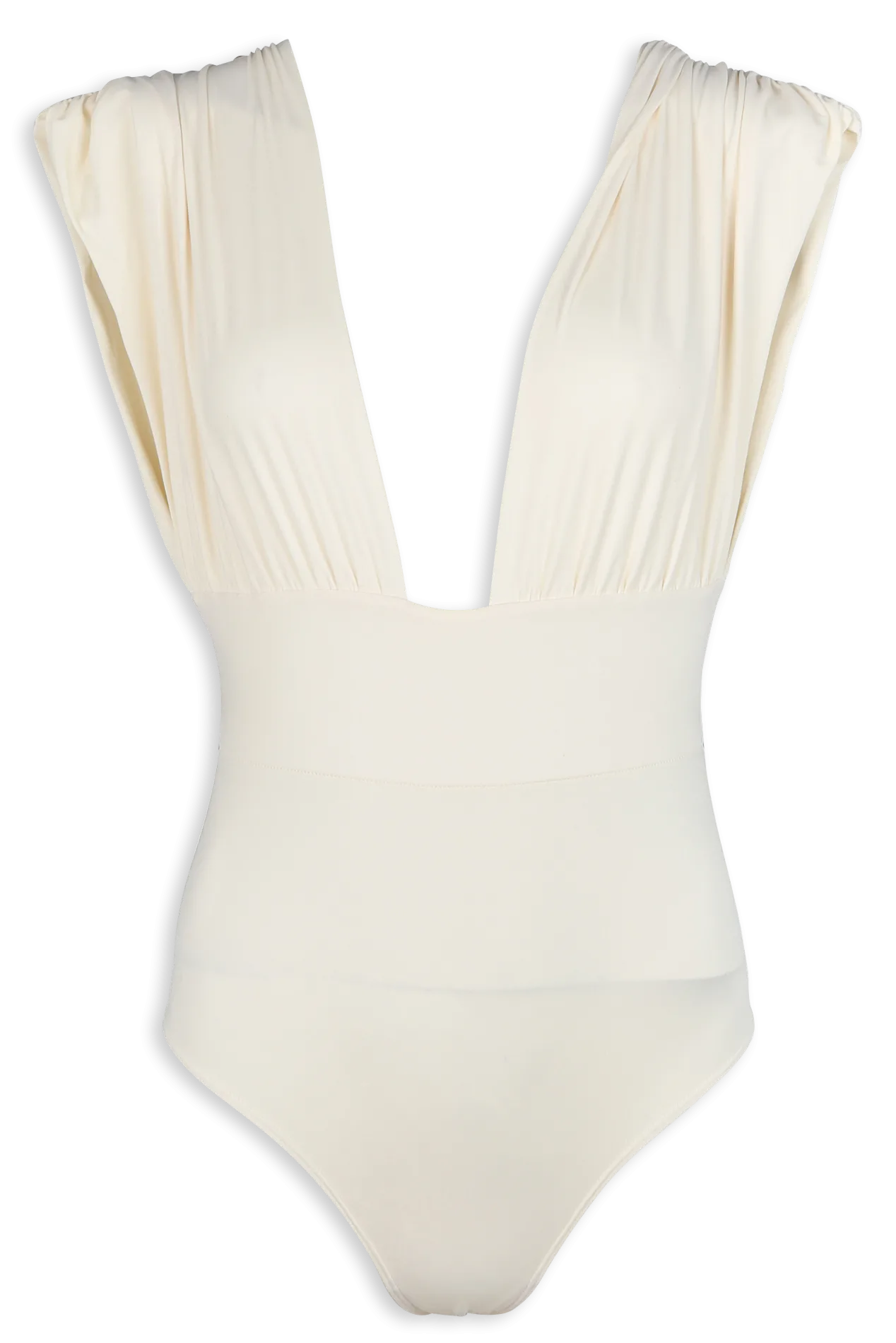 Badeanzug in drapierter Optik Weiss MONCEAU