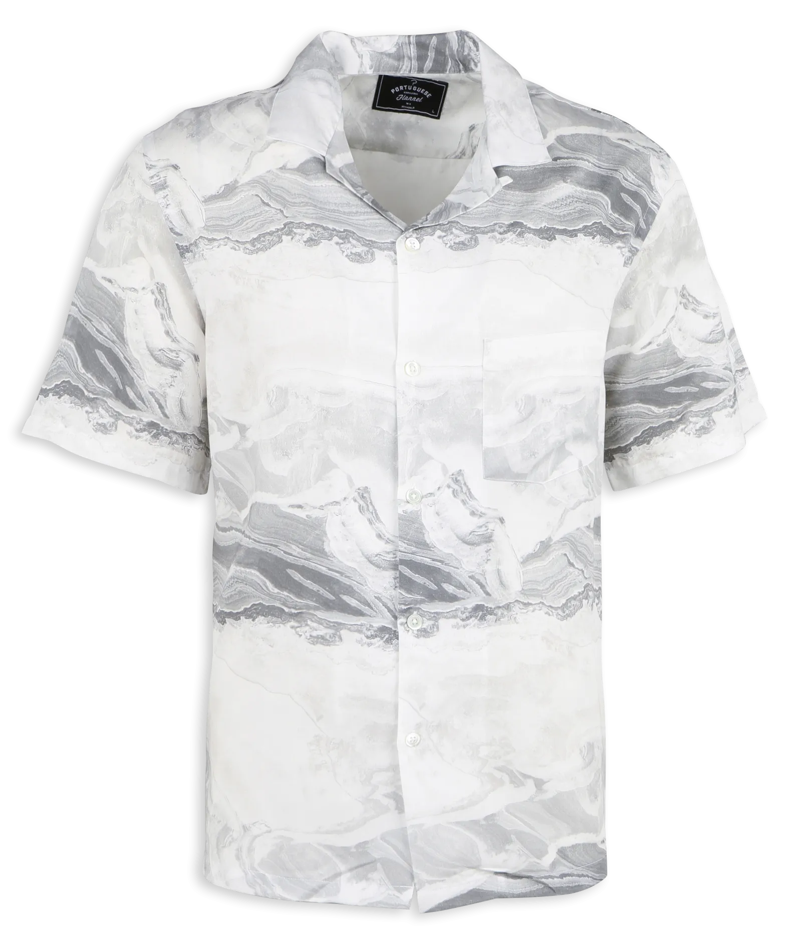 Bluse mit Kuba-Kragen und Print Grau MARBLE