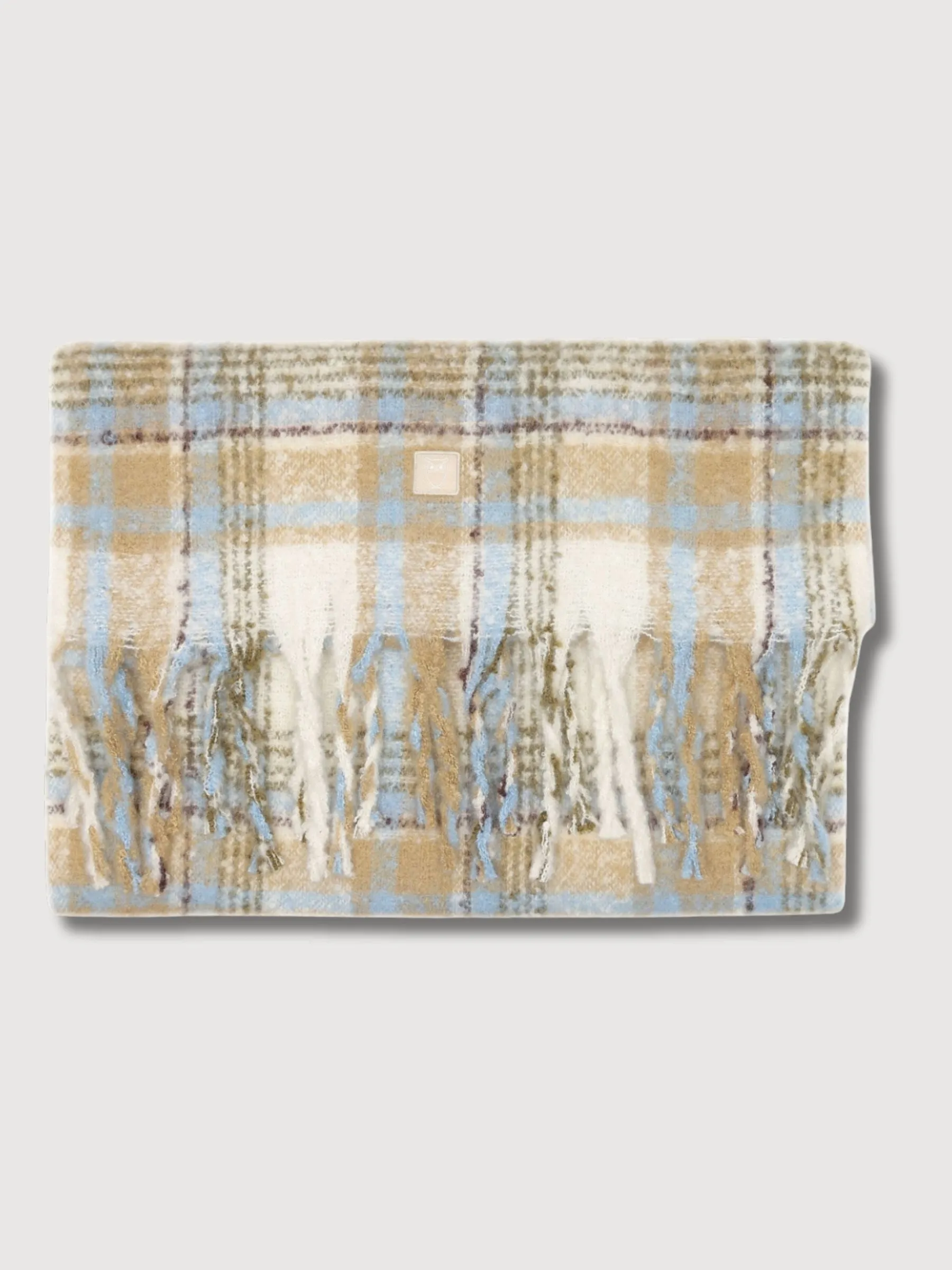 Checked Schal Unisex Beige | Knowledge Cotton Apparel