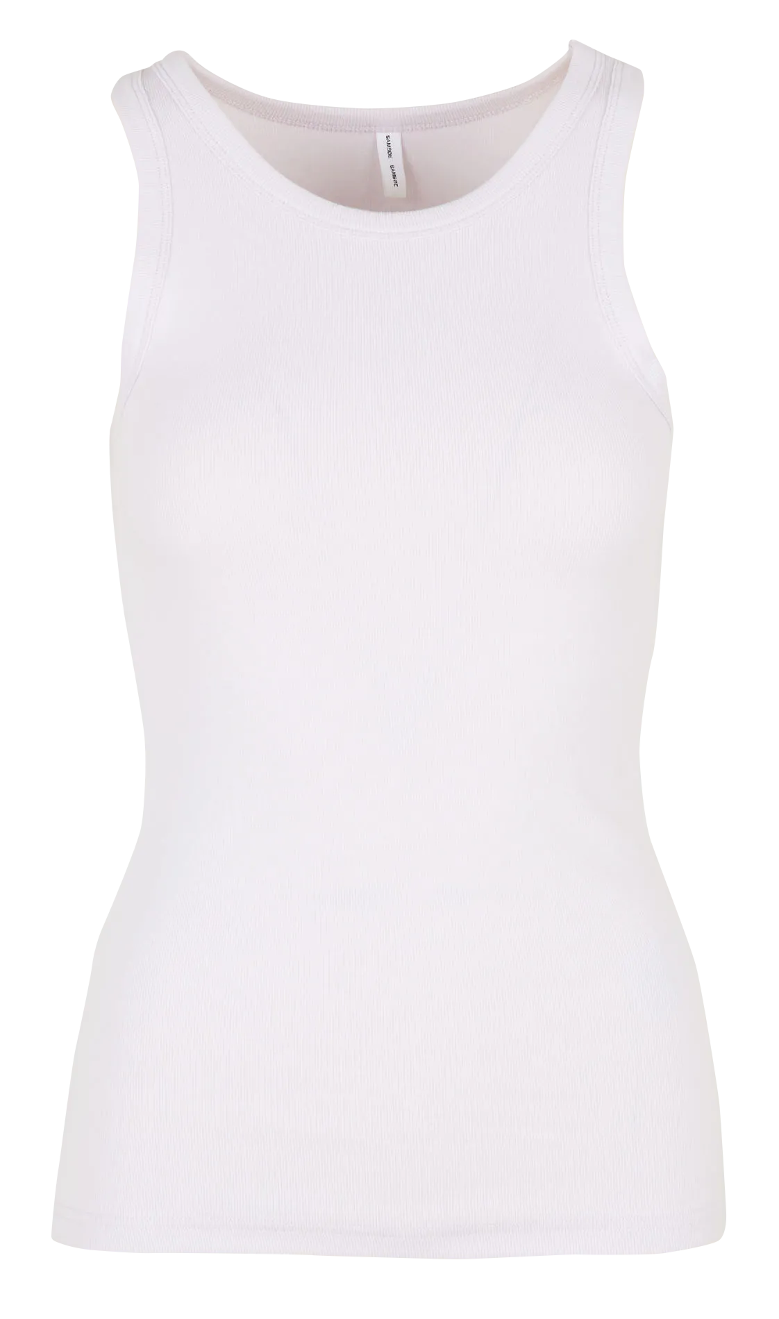 Geripptes Rundhals-Tanktop aus Bio-Baumwolle Violett ALEXO