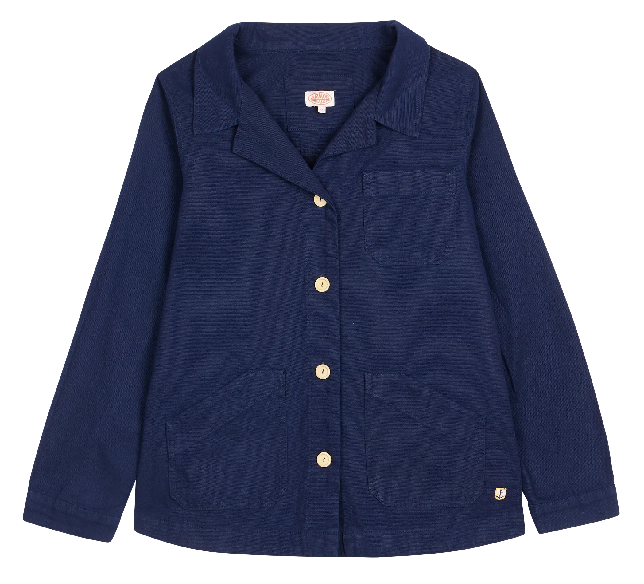 Anglerjacke mit Holzknöpfen Blau