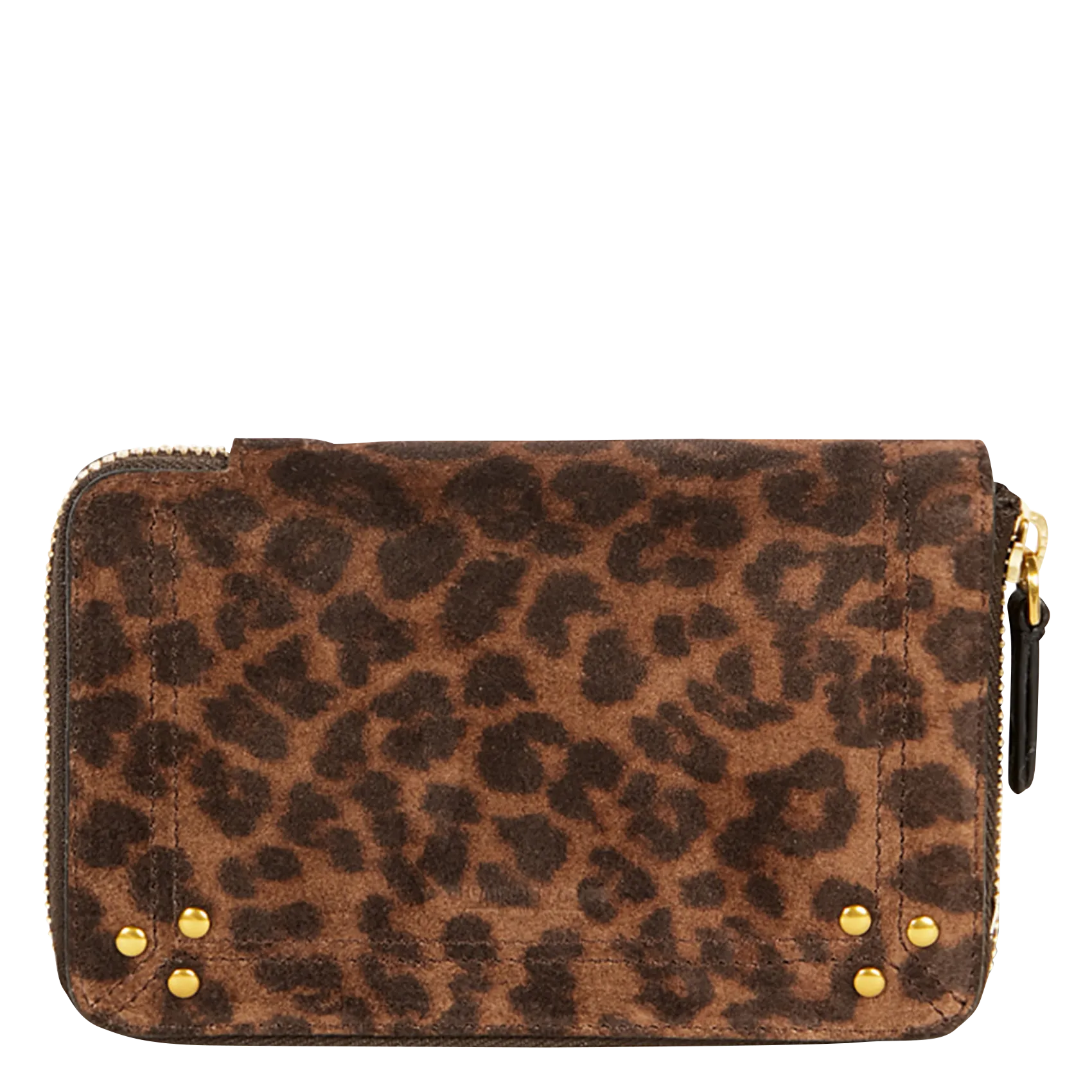 Bedruckte Brieftasche aus Veloursleder Braun JULIEN