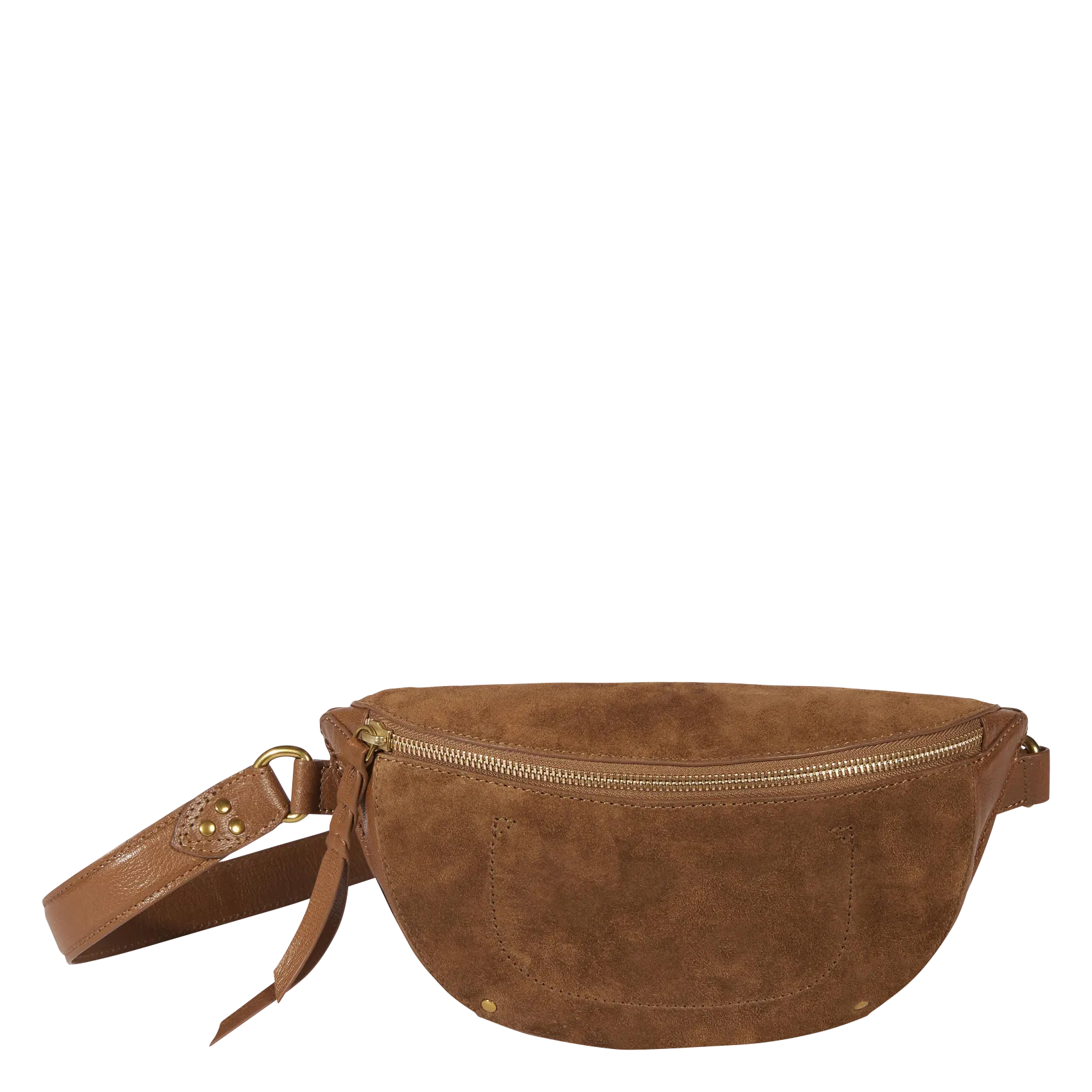 Hüfttasche aus Metallic-Leder Braun LINO BANANE