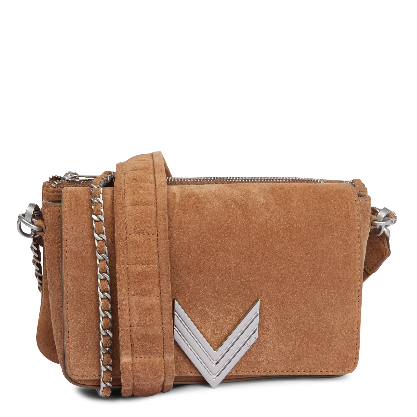 Gesteppte Umhängetasche aus Leder Braun