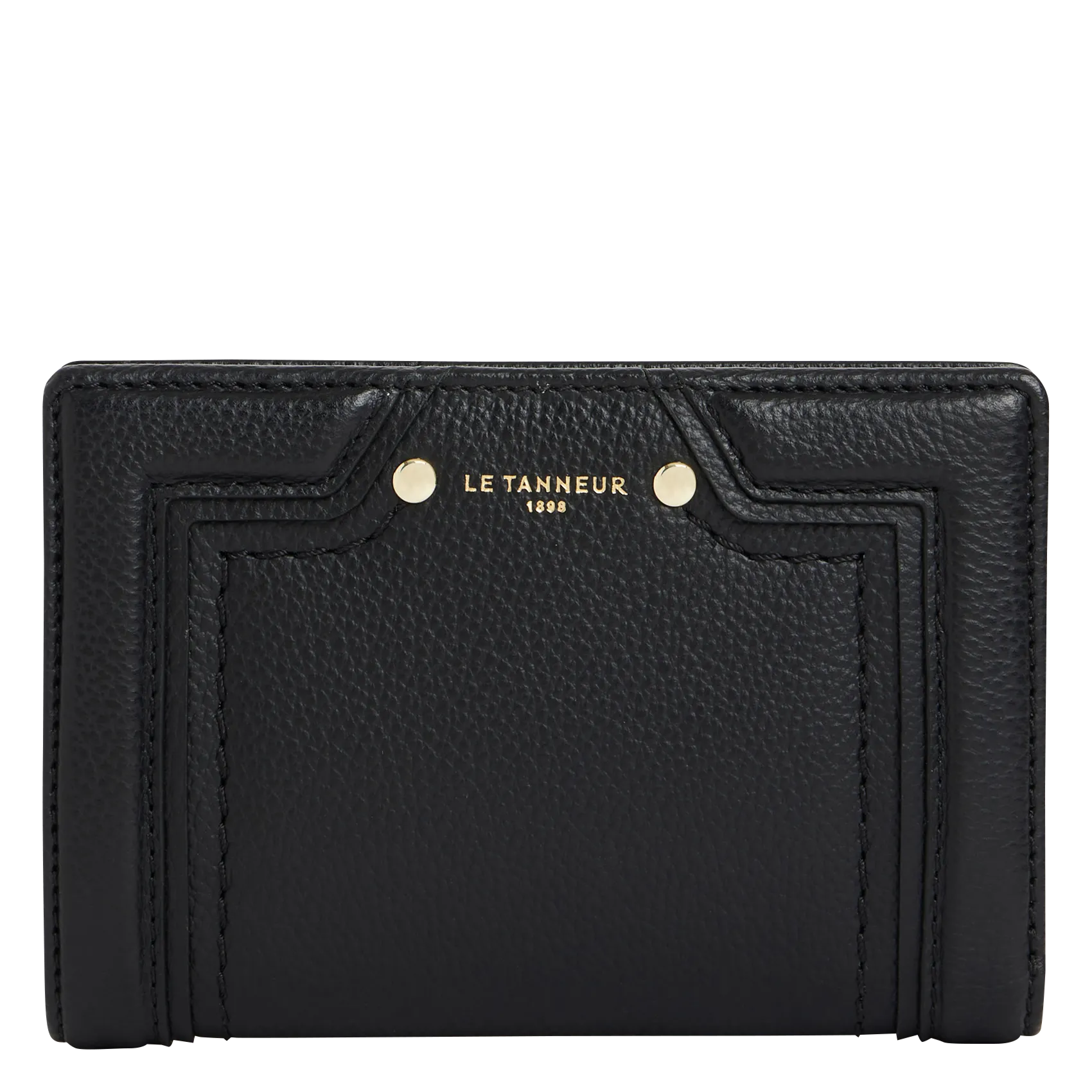 Kompakte Brieftasche aus Leder Schwarz ELLA