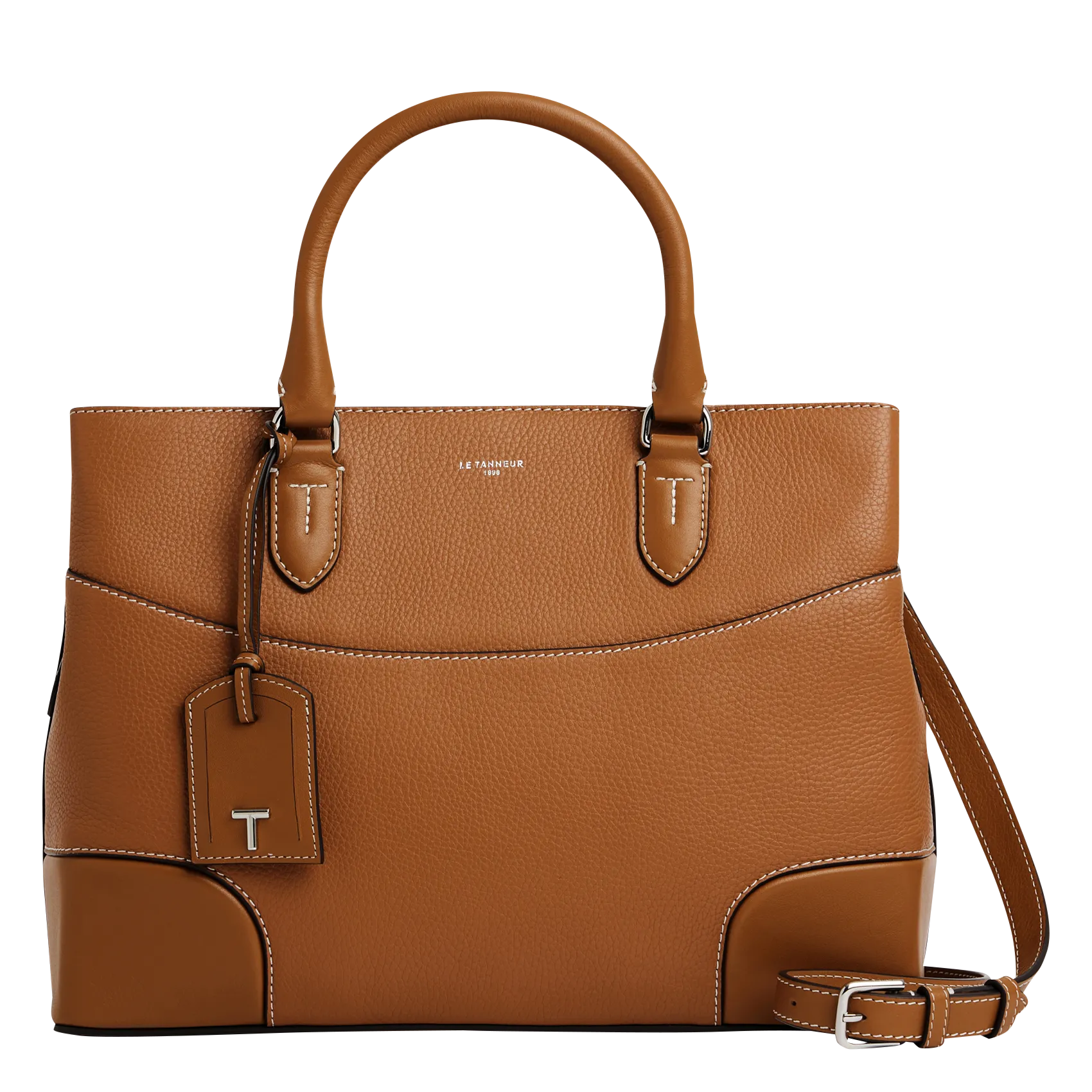 Handtasche aus genarbtem Leder Braun ROMY