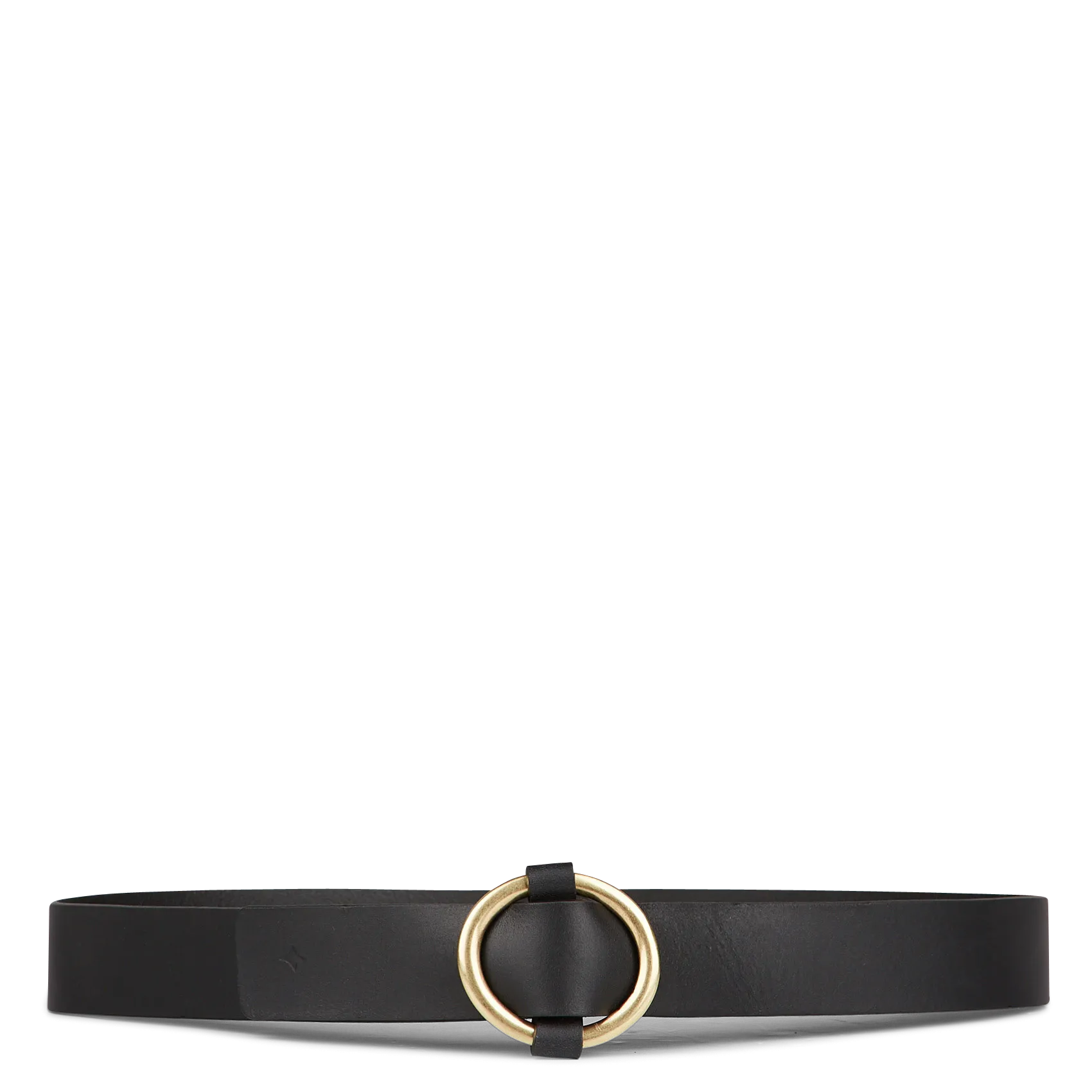 Ledergürtel mit runder Schnalle Schwarz TISAO