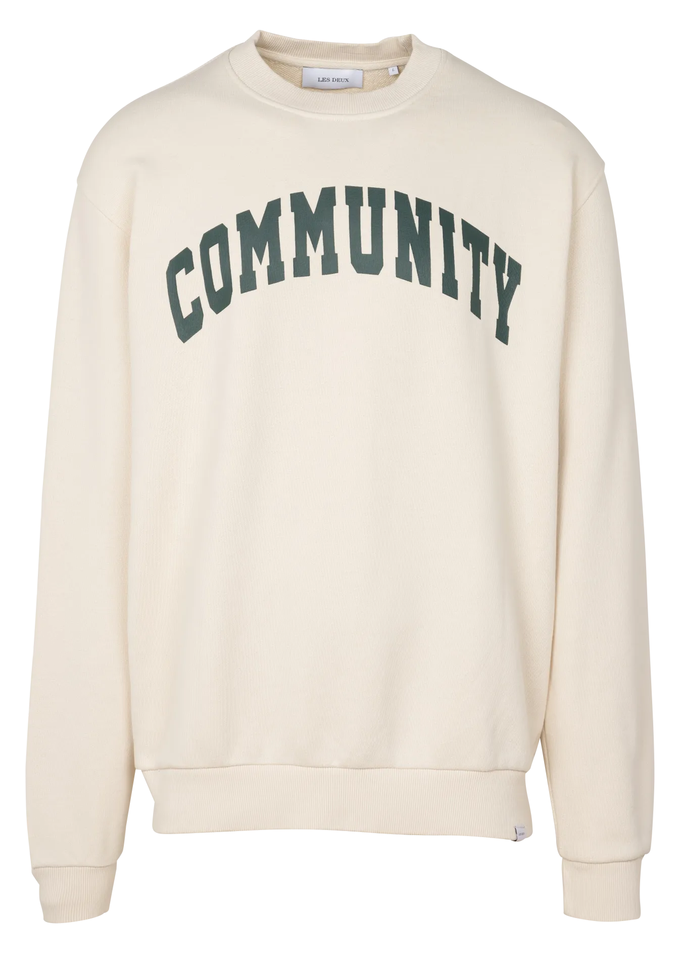 Rundhals-Sweatshirt aus Baumwolle mit Siebdruck Beige DEACON