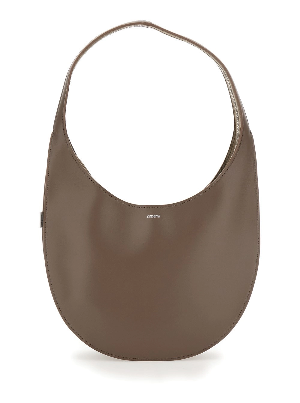 Umhängetasche "Swipe Medium" für Damen aus Leder in Braun mit Logo vorne