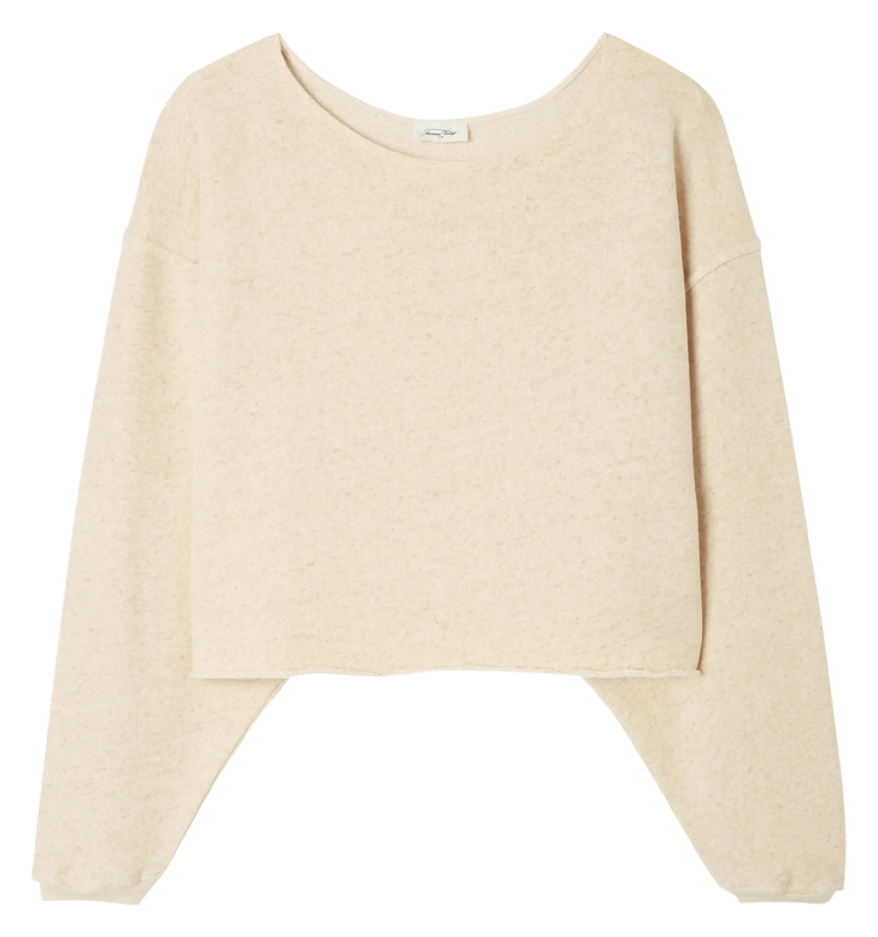 Sweatshirt aus Bio-Baumwolle und Leinen mit U-Boot-Ausschnitt Beige ITONAY