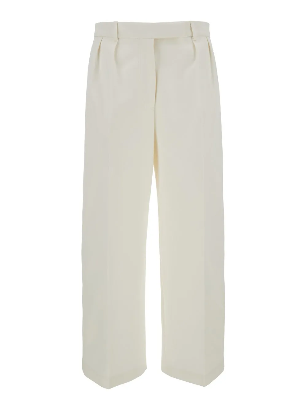 Weiße Freizeithose mit 4-Streifen-RWB-Detail aus Baumwolle Damen