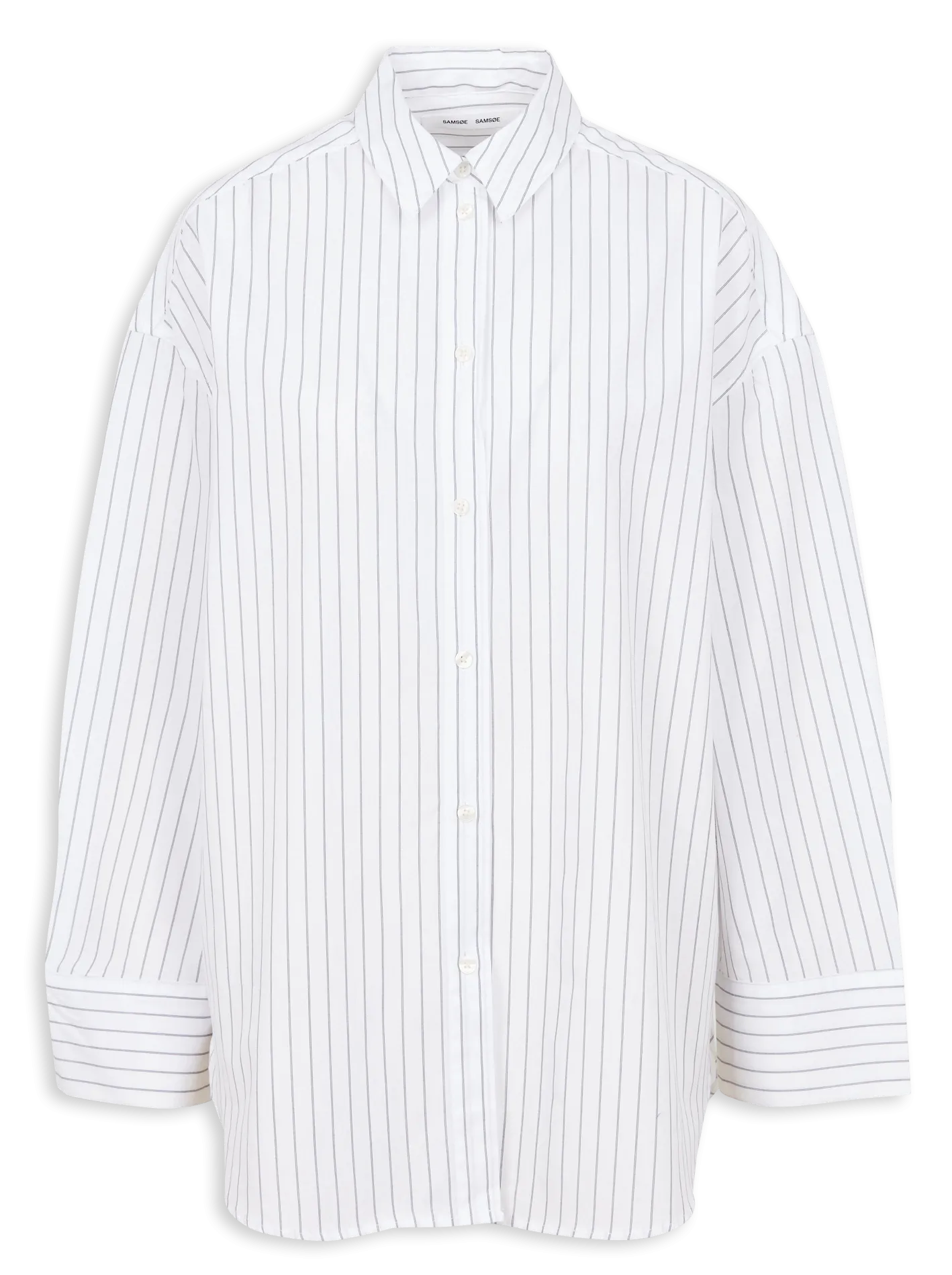 Weites Hemd mit klassischem Kragen aus Bio-Baumwolle Beige MARIKA