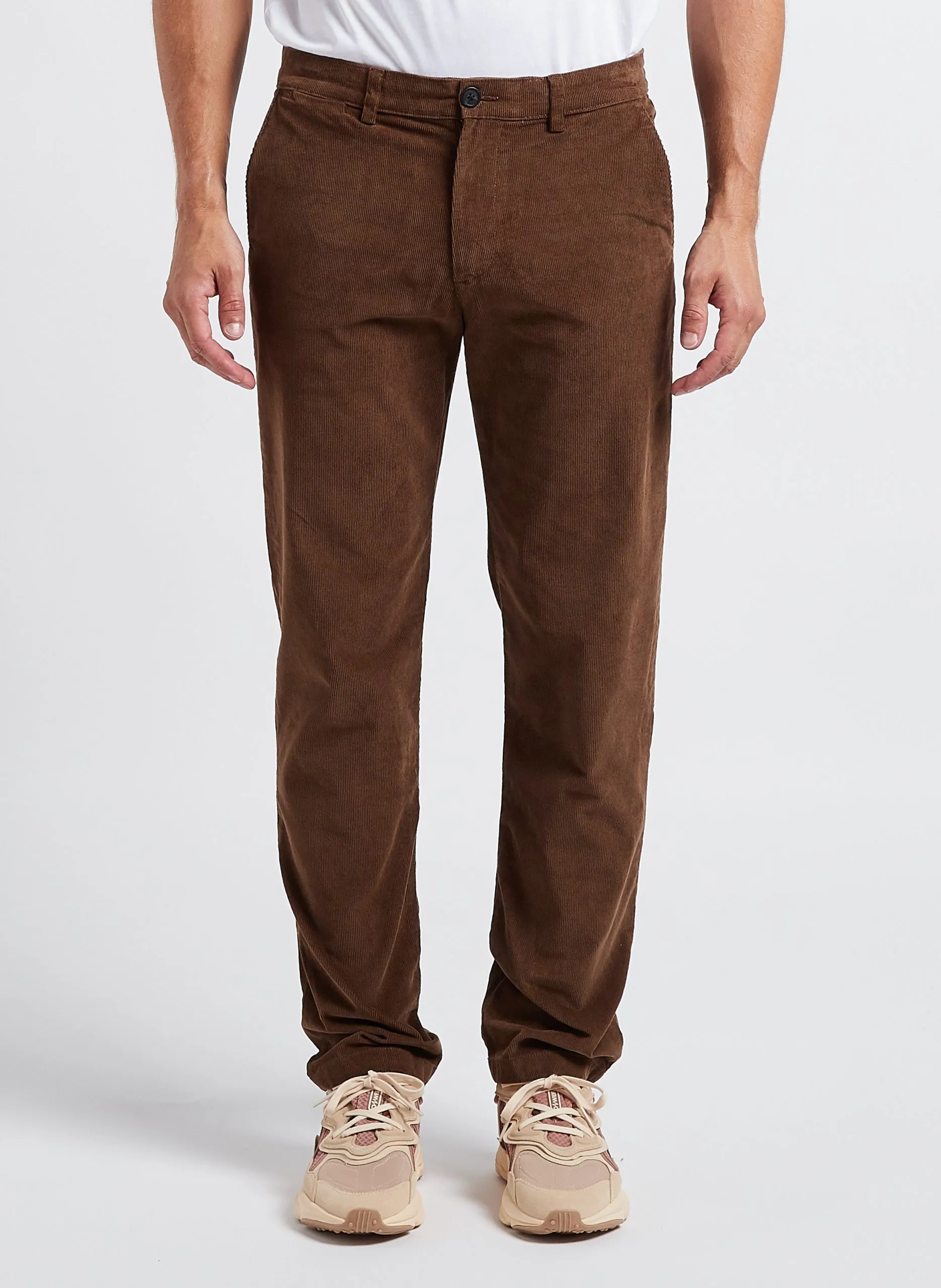 Gerade geschnittene Samthose aus Bio-Baumwoll-Mix Braun