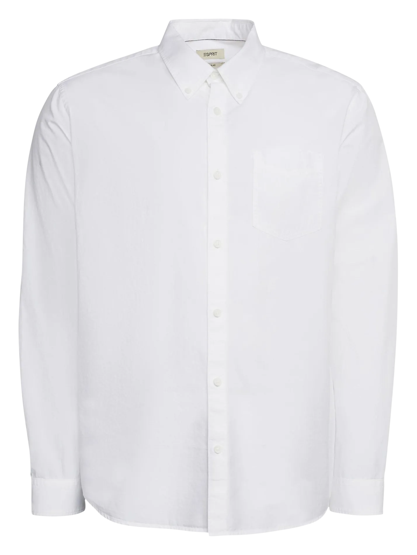 Baumwollhemd, regular fit, mit Button-down-Kragen Weiss