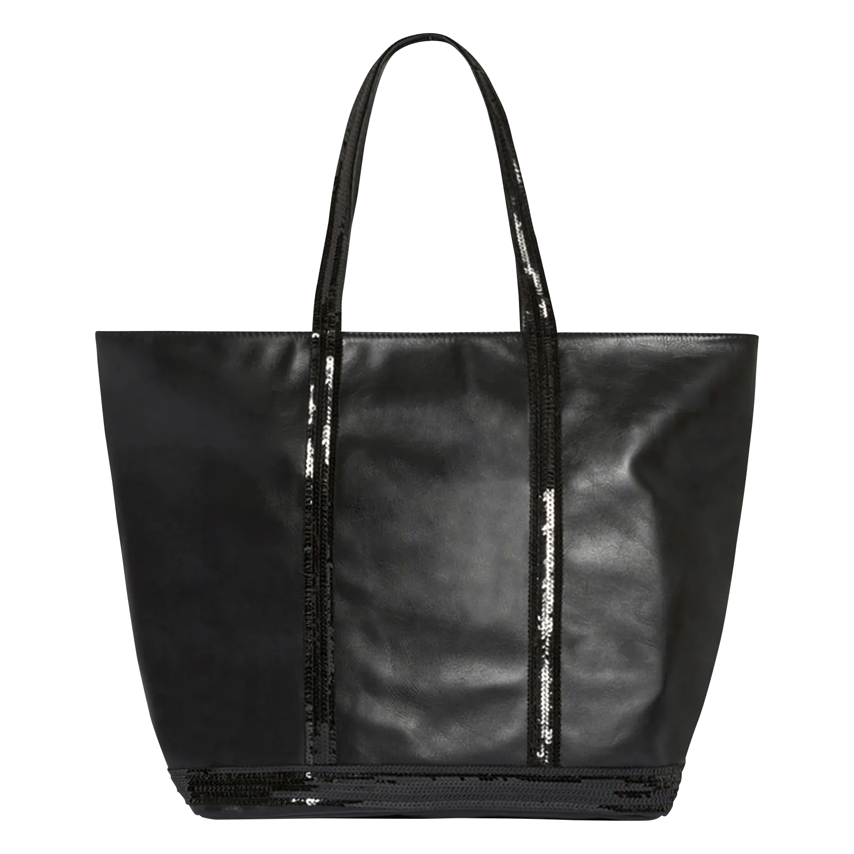 Shopper aus Vachetteleder Schwarz CABAS L