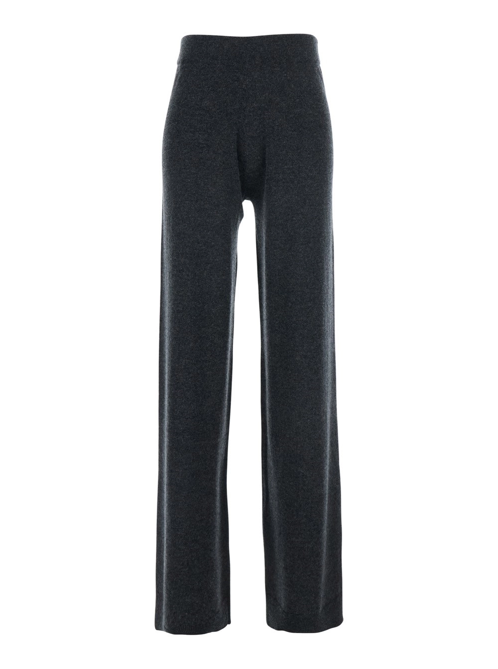 Graue Hose mit hoher Taille aus Kaschmir und Wollmischung Damen