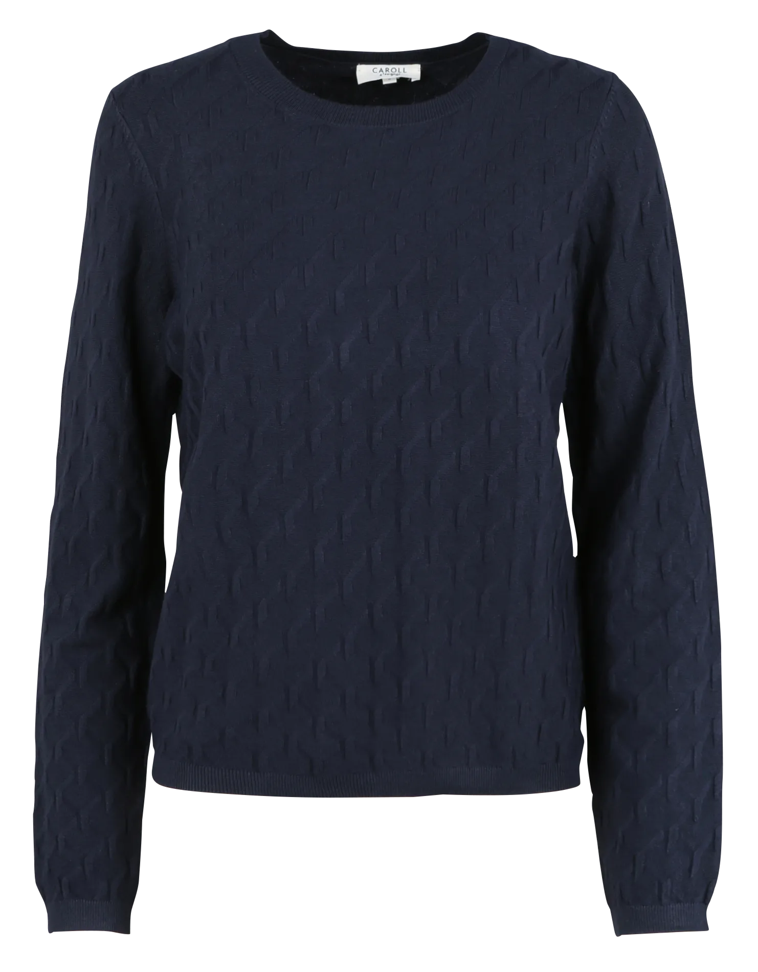 Zopfstrickpullover mit Rundhalsausschnitt Blau 232K-MANINA