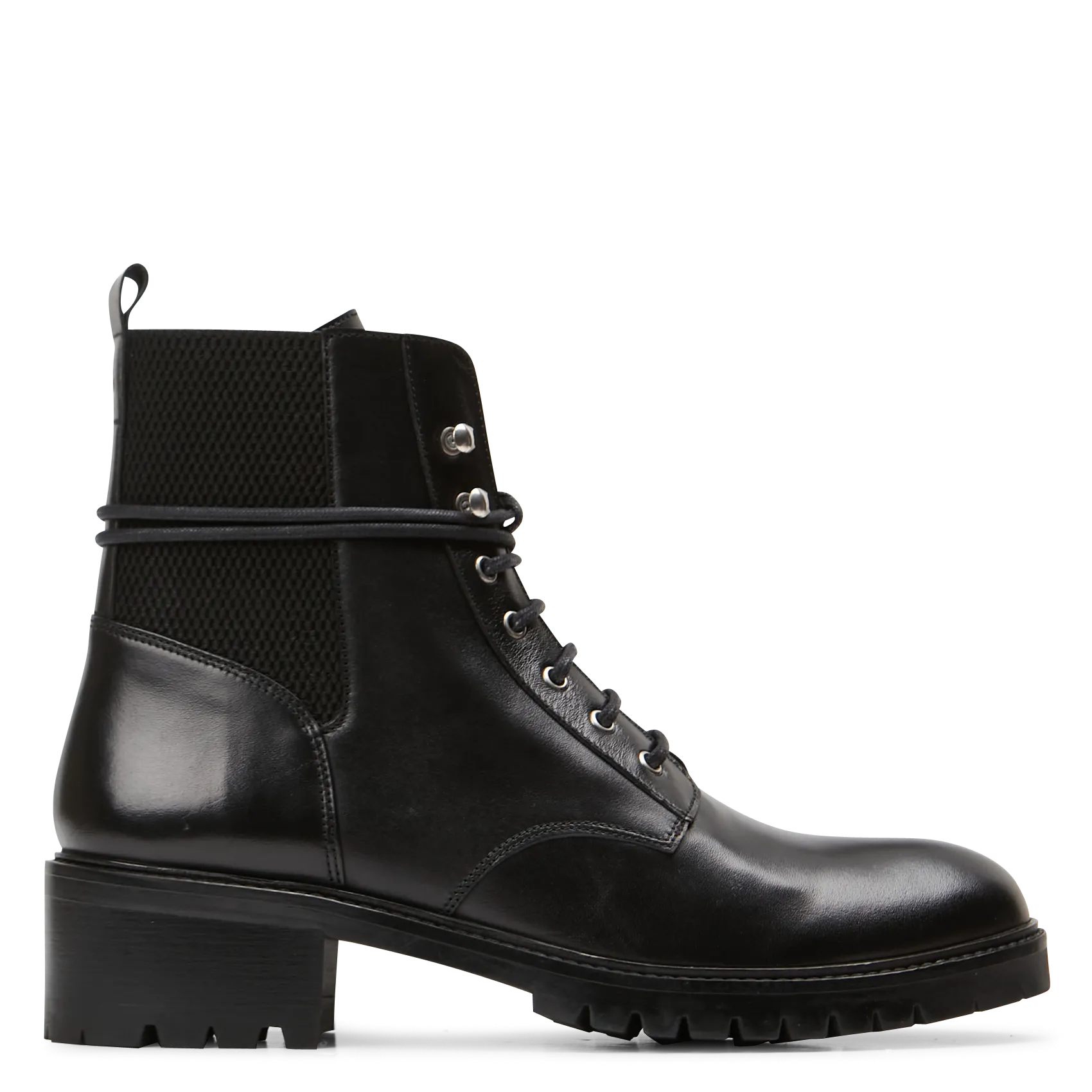 Schnürstiefel aus Glattleder Schwarz AZELIE