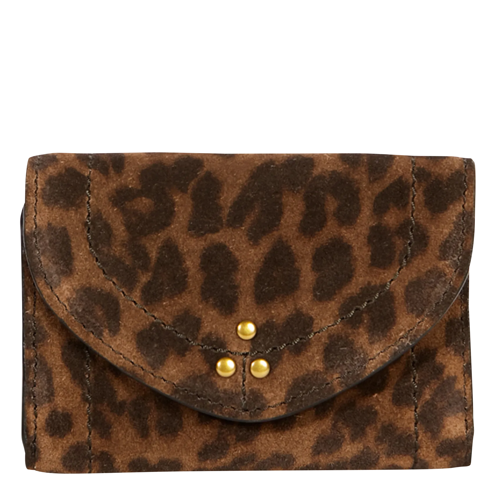 Brieftasche aus Leder-Mix mit Print Braun HELMUT