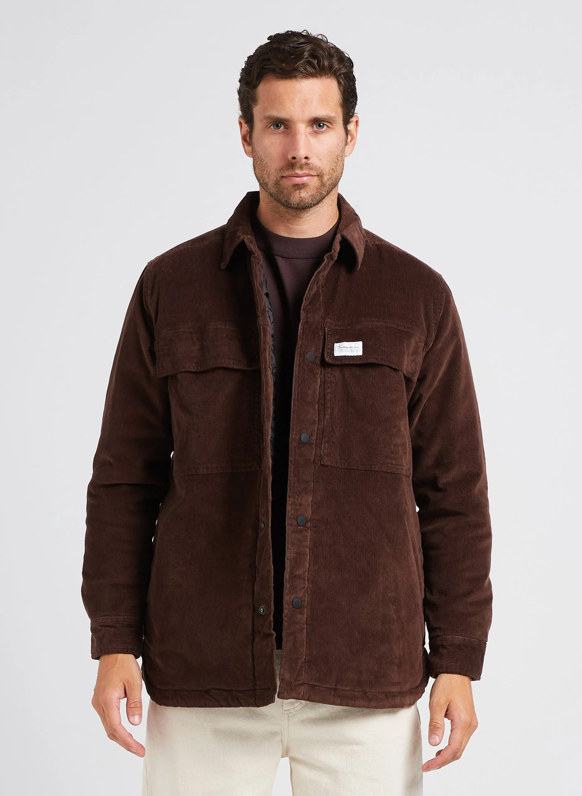 Jacke aus Bio-Baumwoll-Mix mit klassischem Kragen Braun