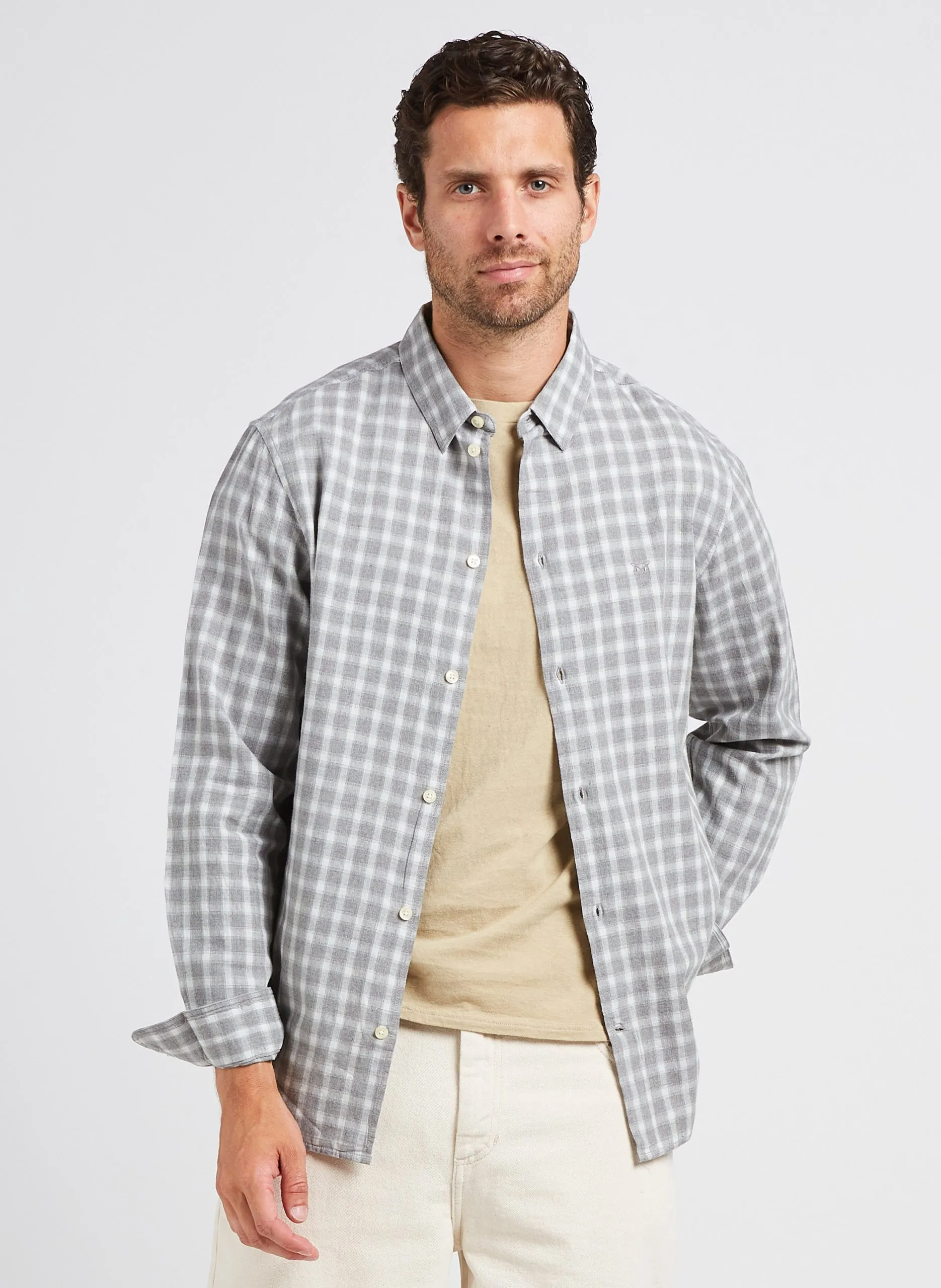 Karierte Bluse aus Bio-Baumwolle mit klassischem Kragen Mehrfarbig