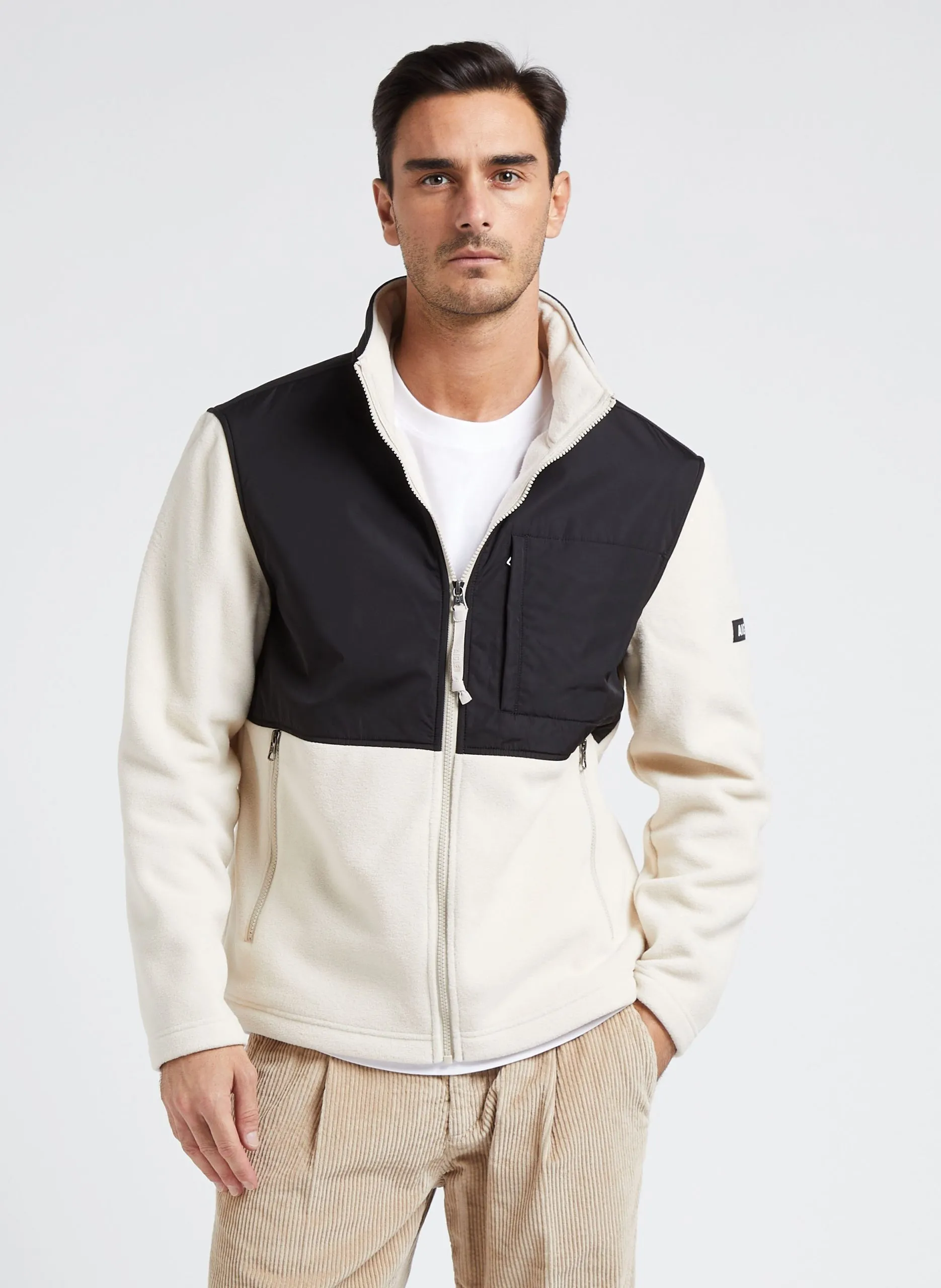 Fleecejacke mit Stehkragen Gelb