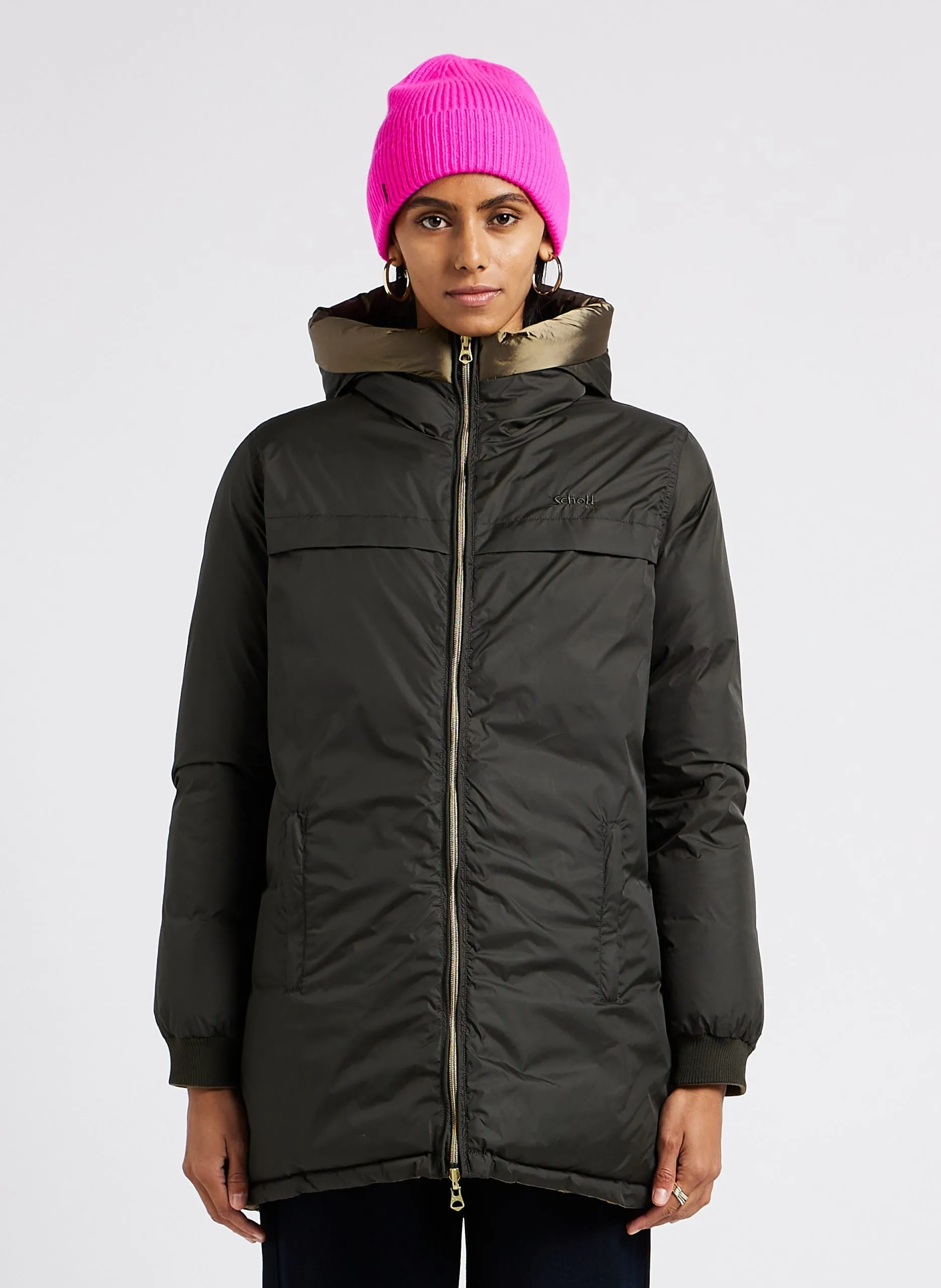 Steppjacke mit Kapuze Mehrfarbig