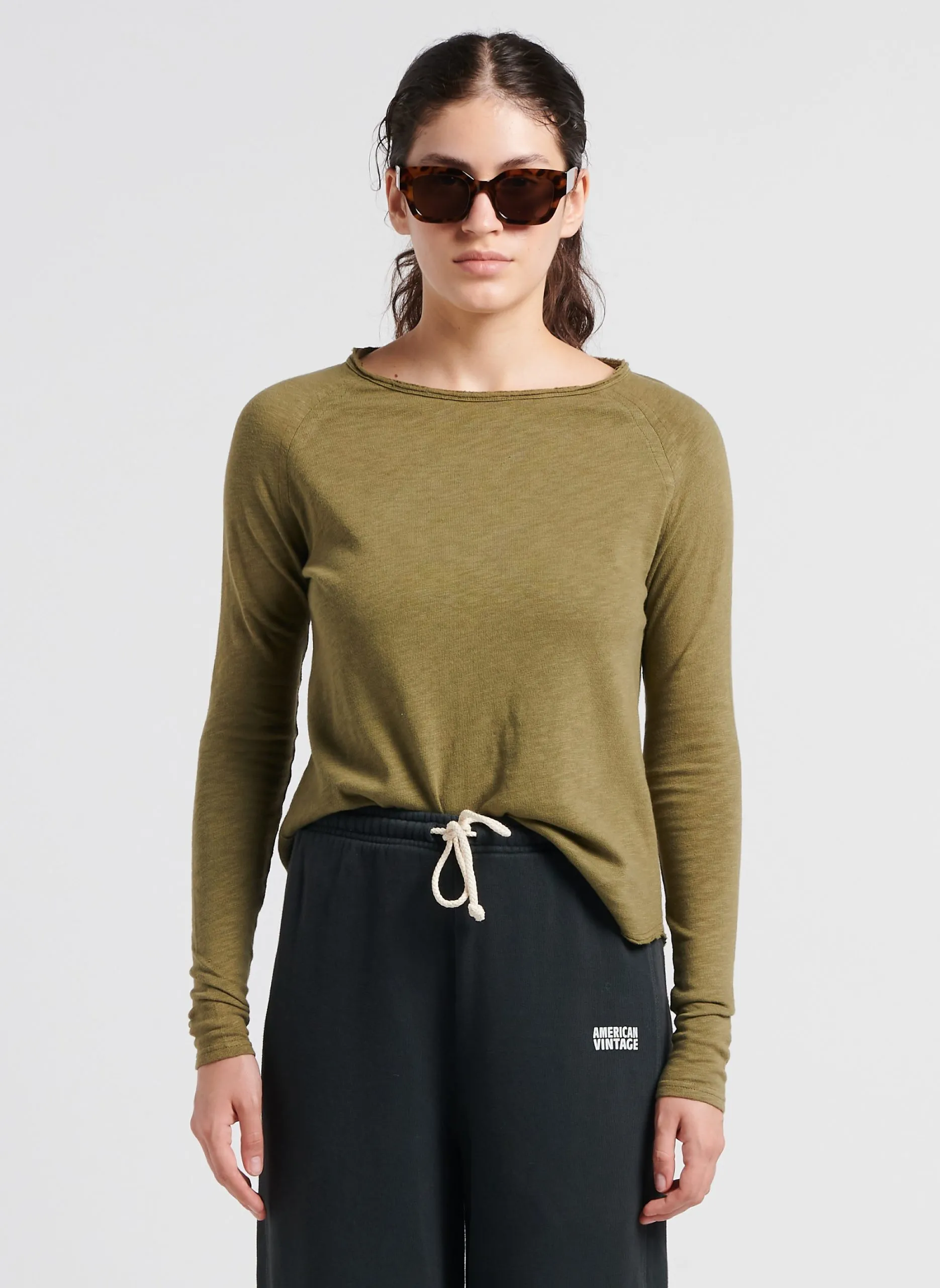 Rundhals-T-Shirt aus Baumwolle Khaki SONOMA