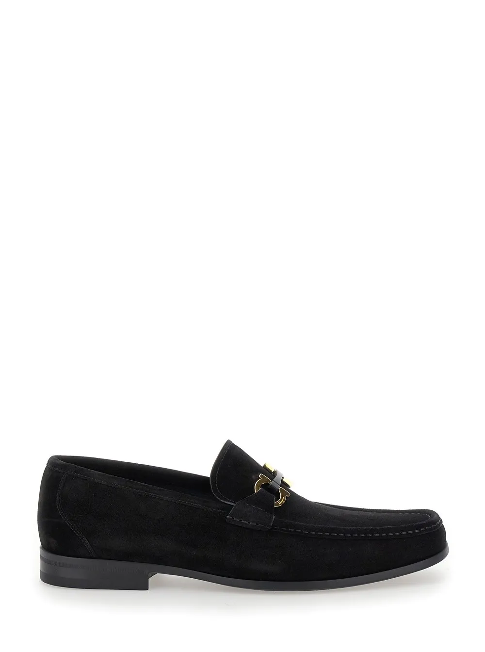 "Grandioso 2" Schwarze Loafers mit Gancini aus Wildleder Herren