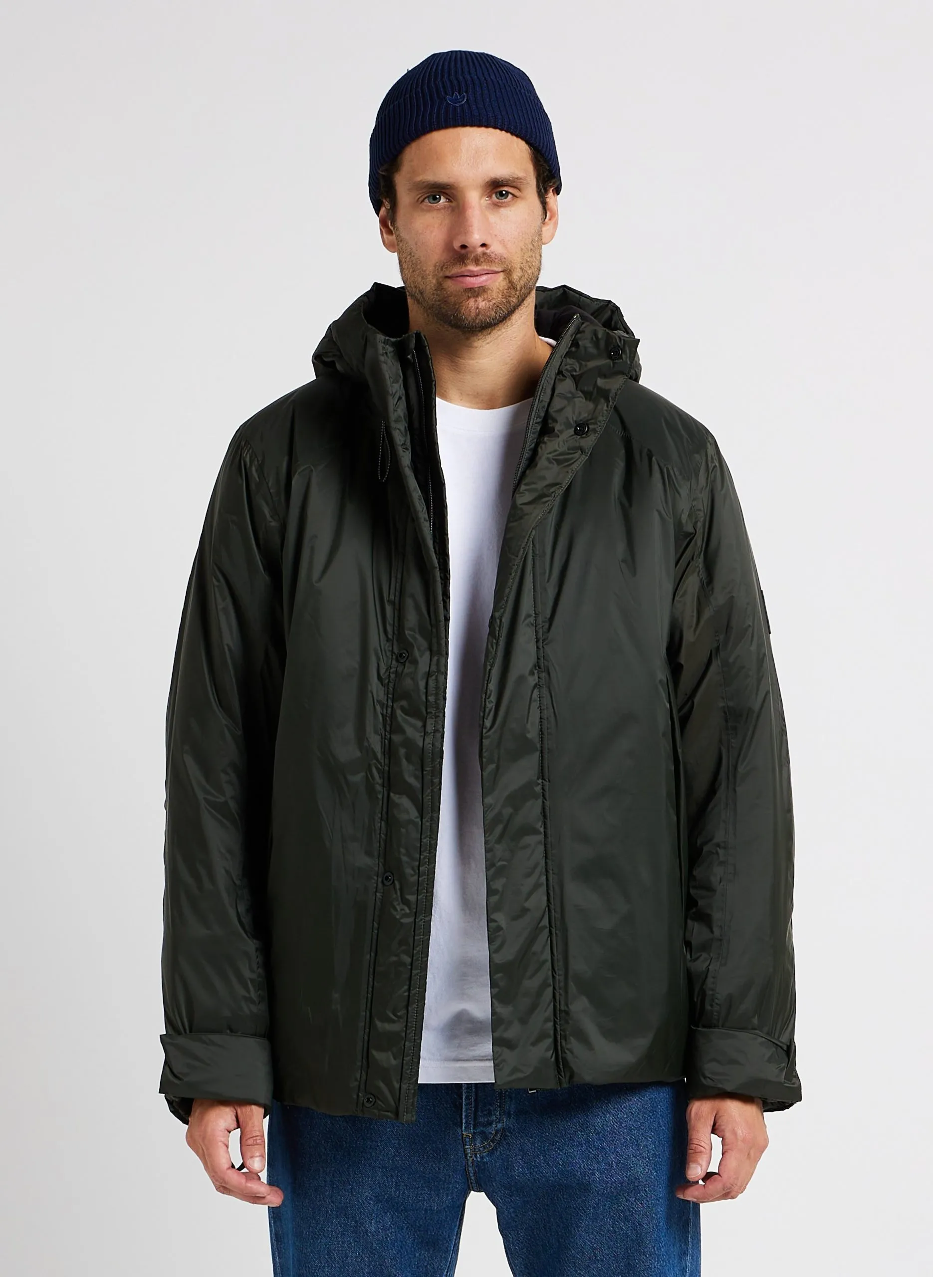 Regenjacke mit Stehkragen und Kapuze Grun VARDO